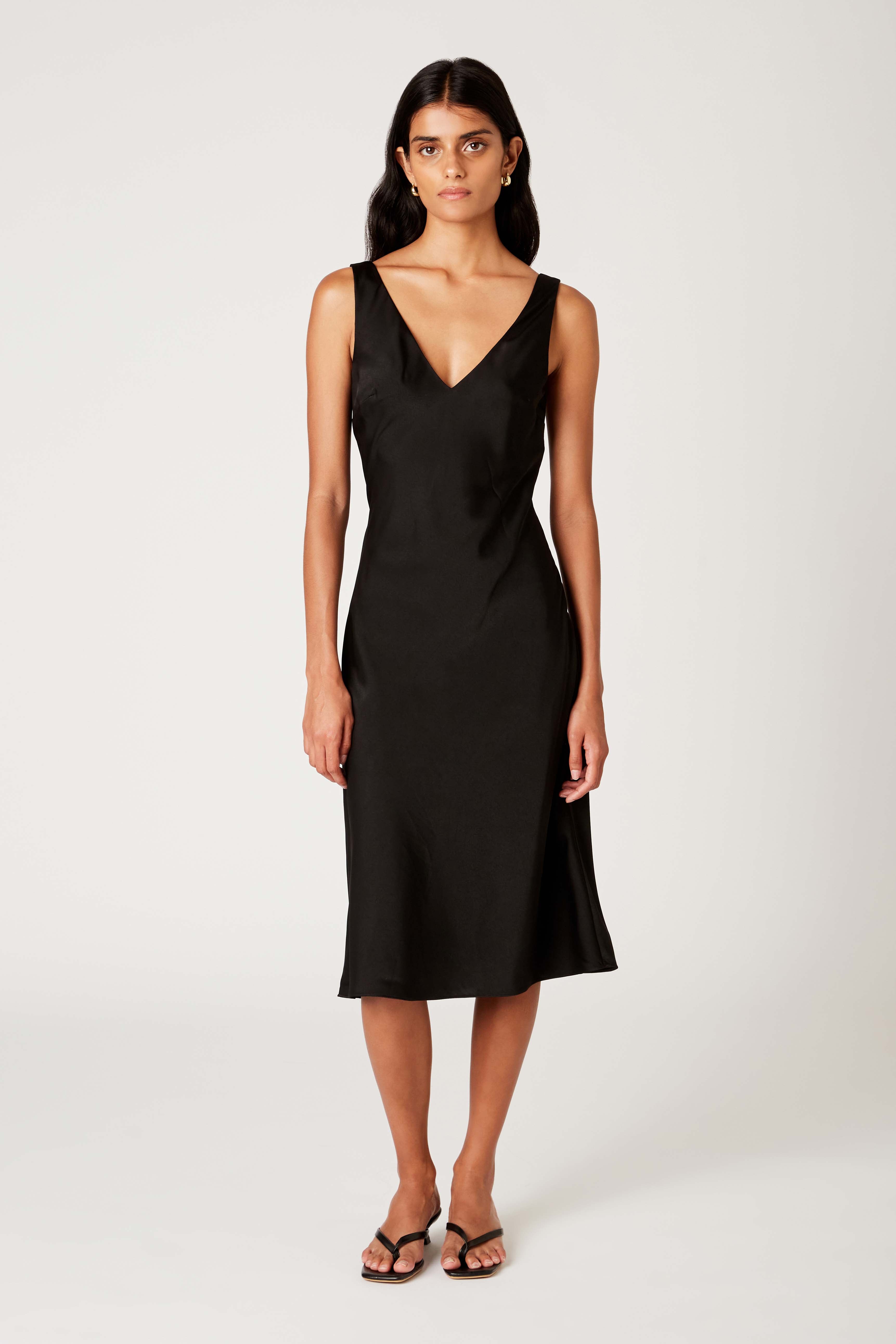 Bradshaw Dress in black front view