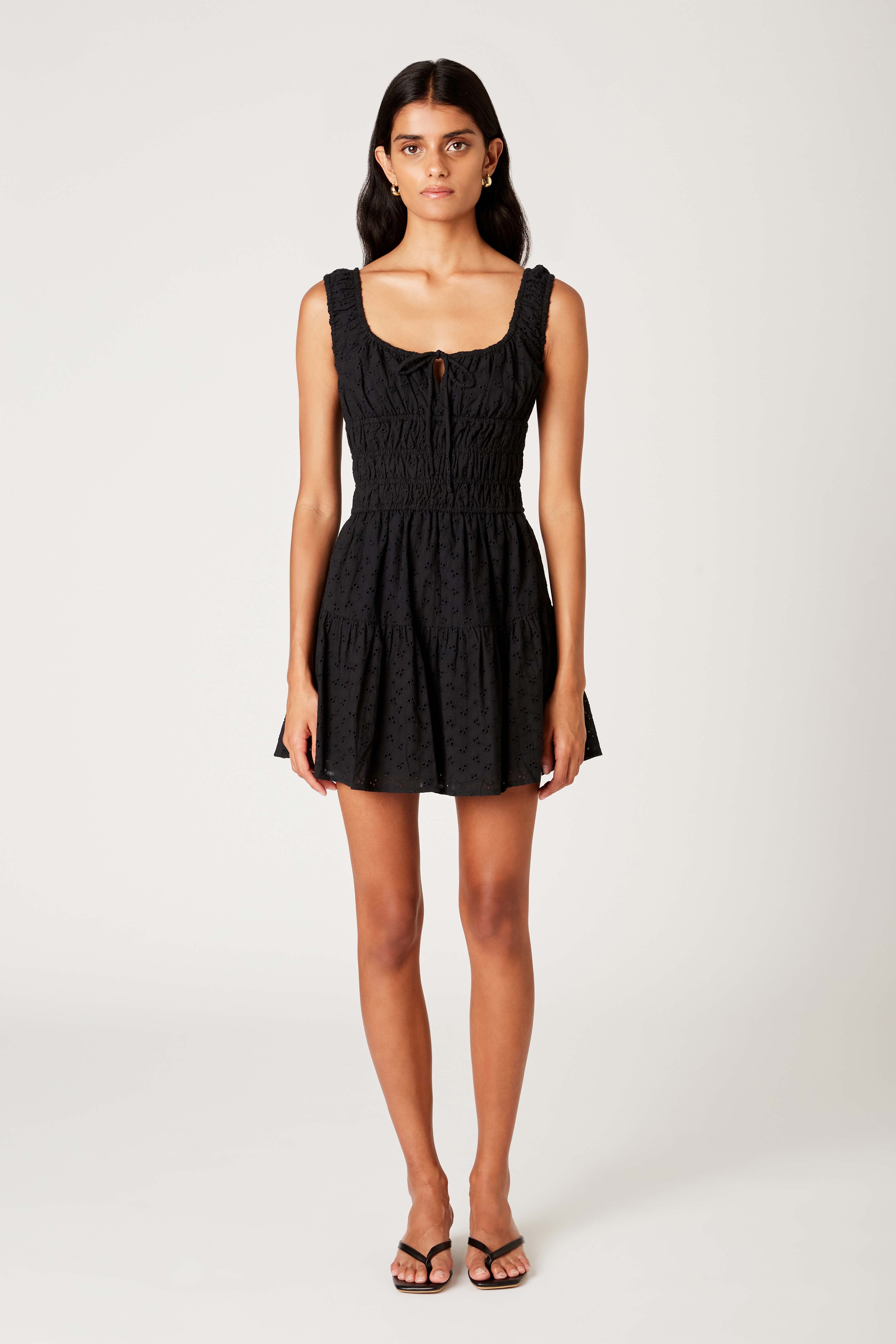 Salt Dress in black front view