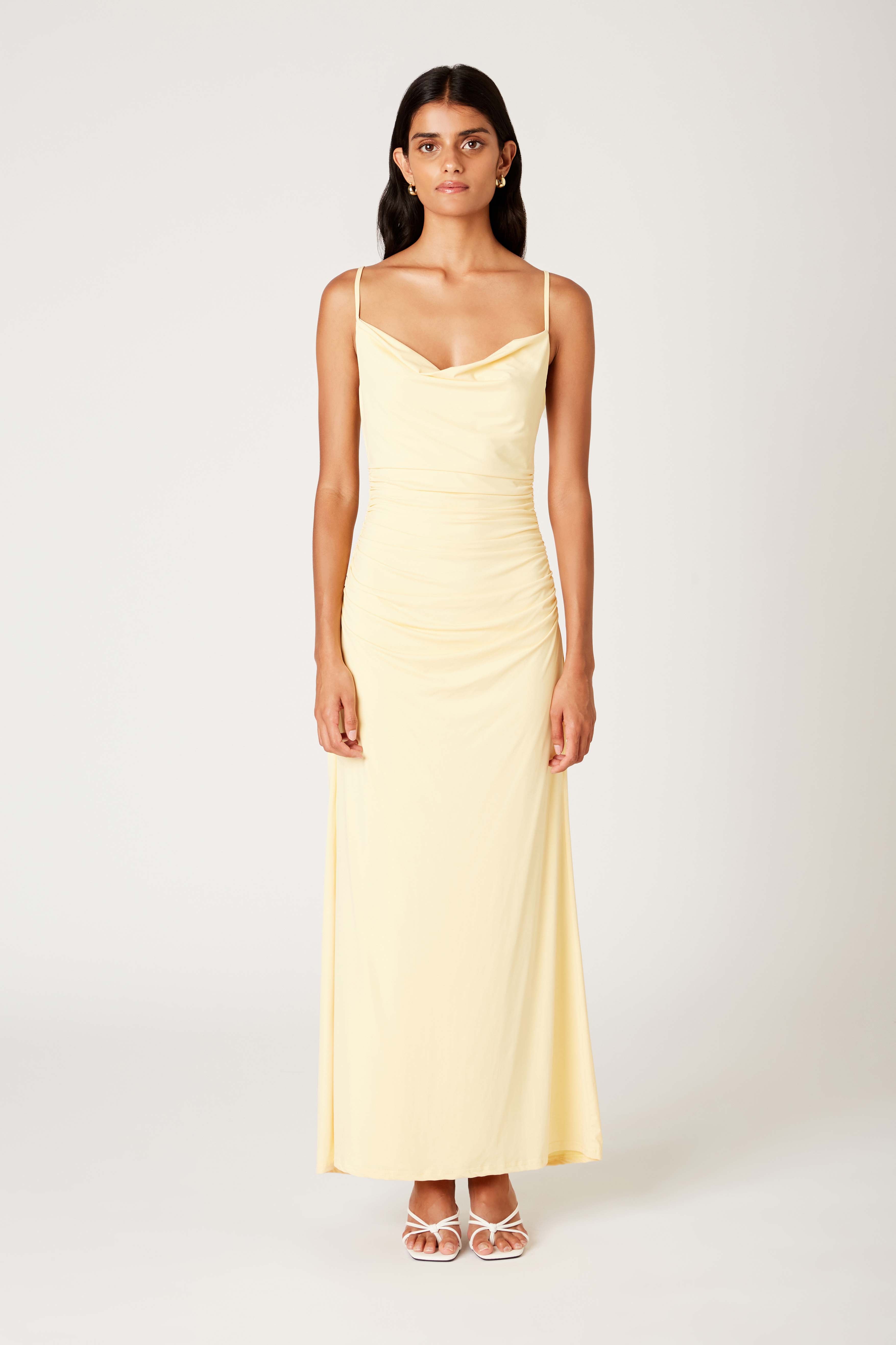 Ina Dress in butter front view