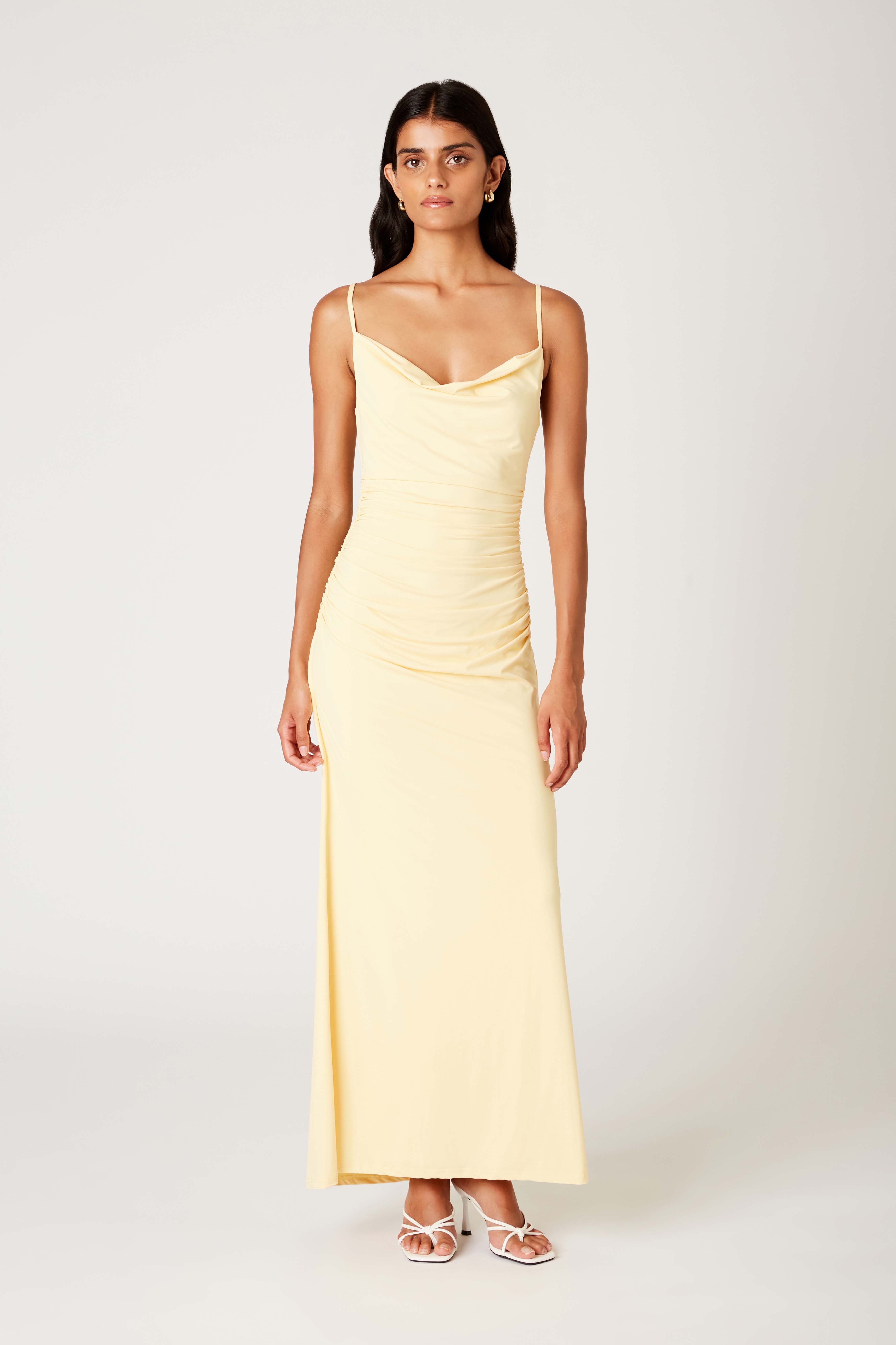 Ina Dress in butter front view
