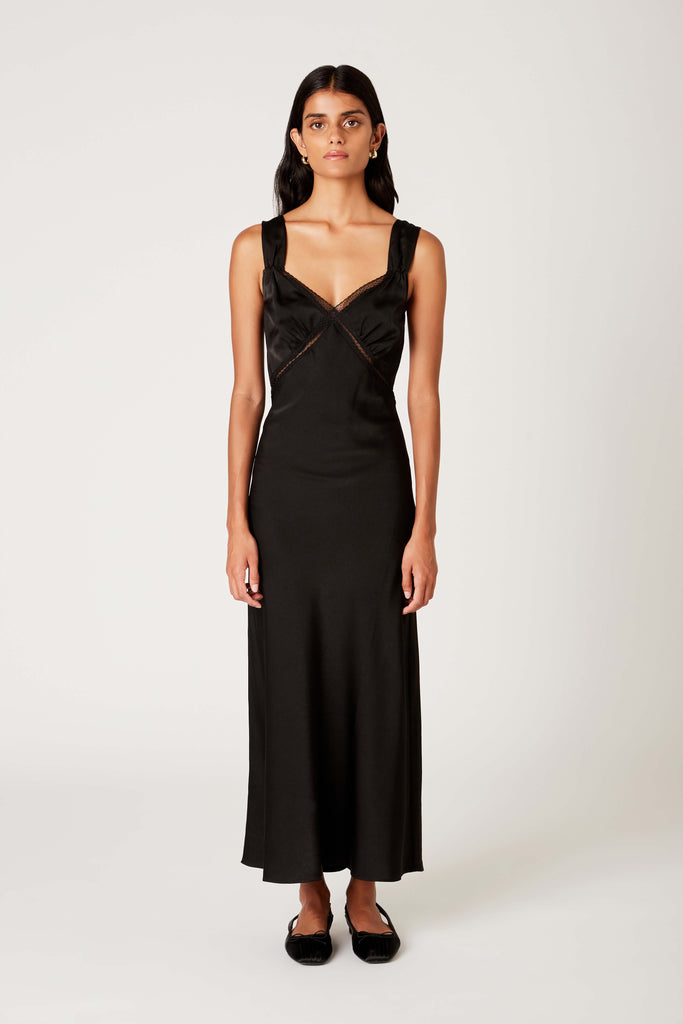 Rosario Dress in black front view