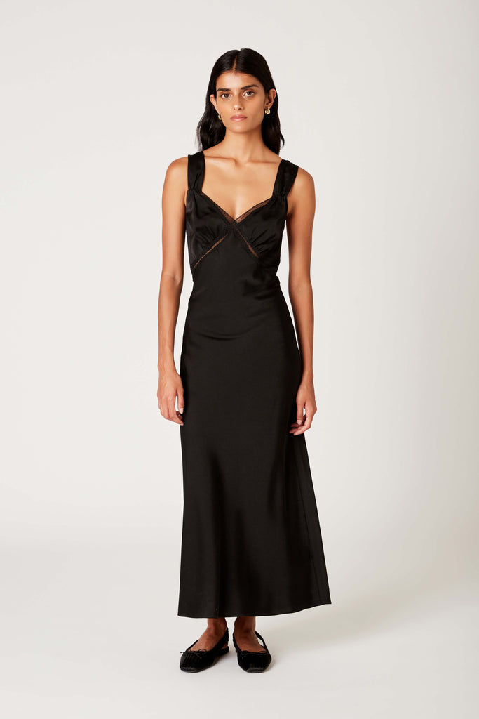 Rosario Dress in black front view