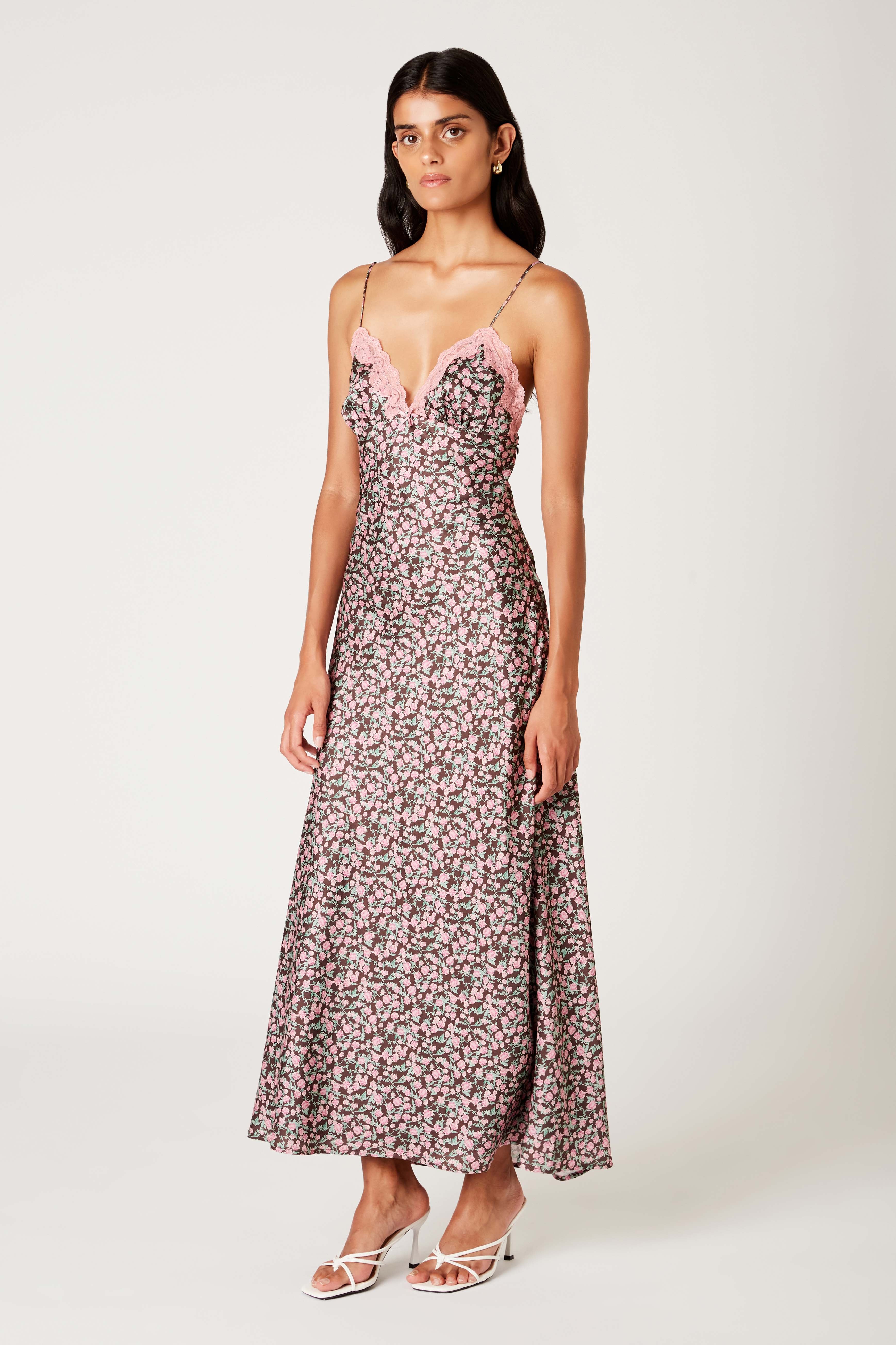 Jasmine Dress in brown side view