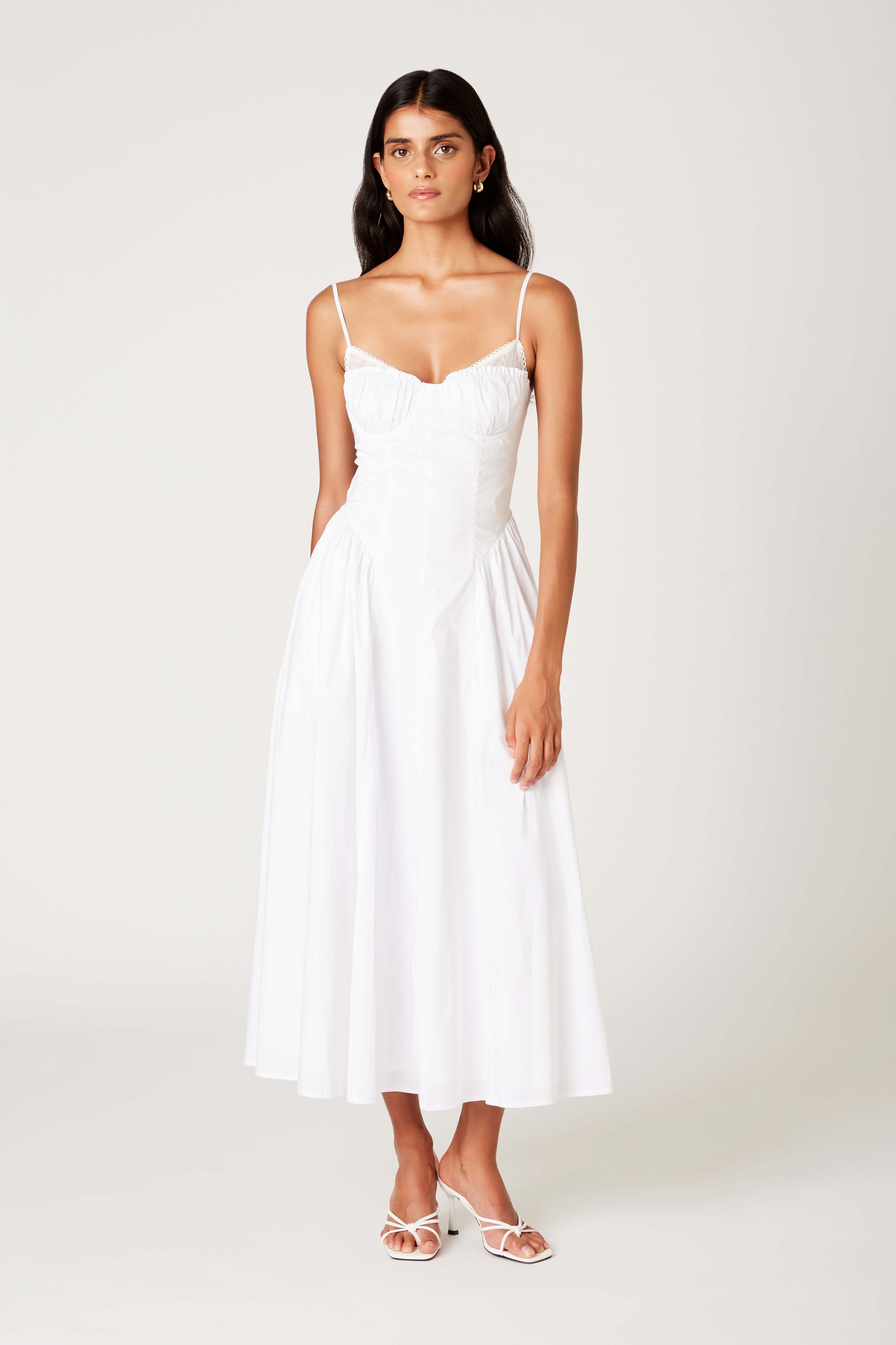 Alice Dress in white front view