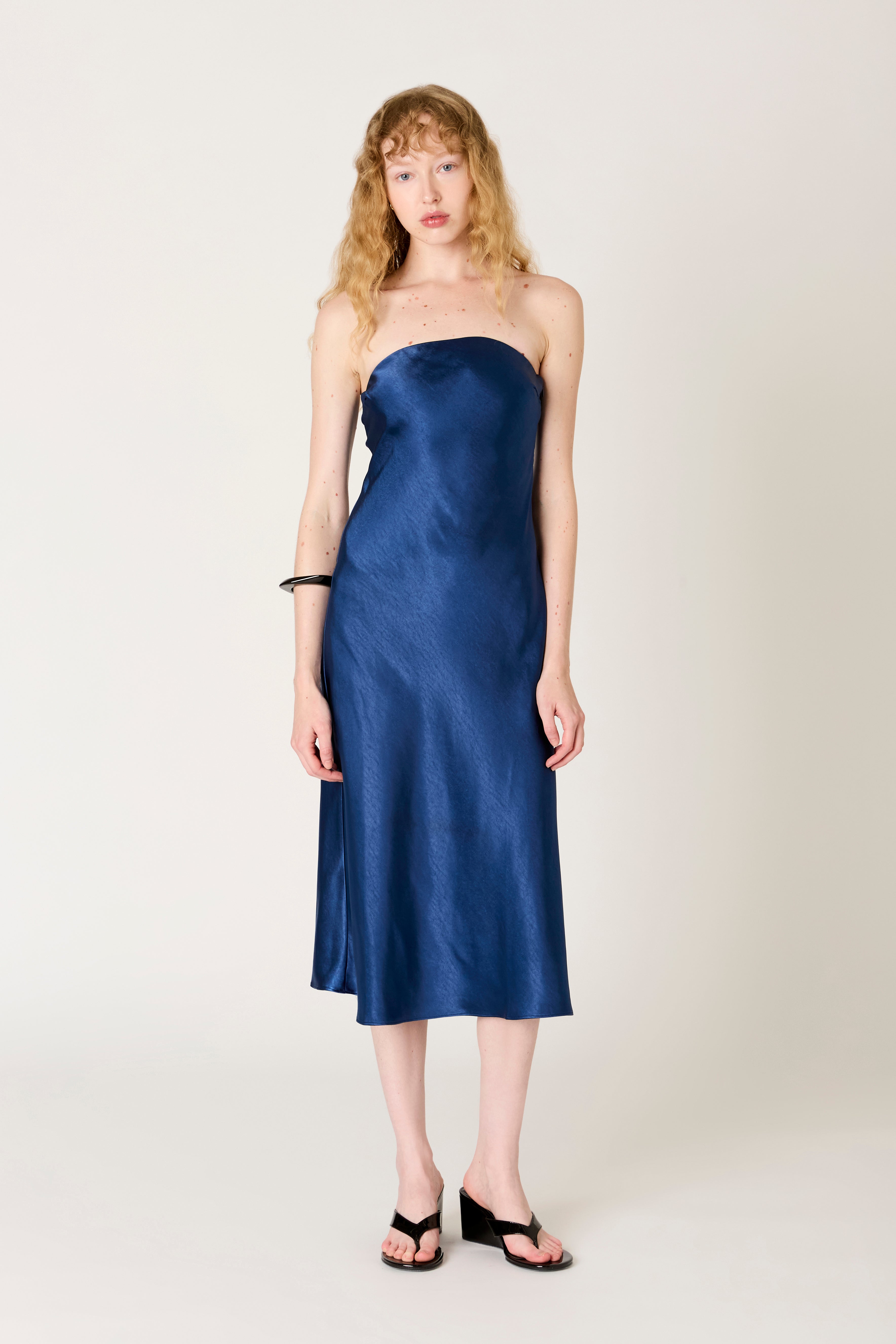 Carolyn Dress in navy front view