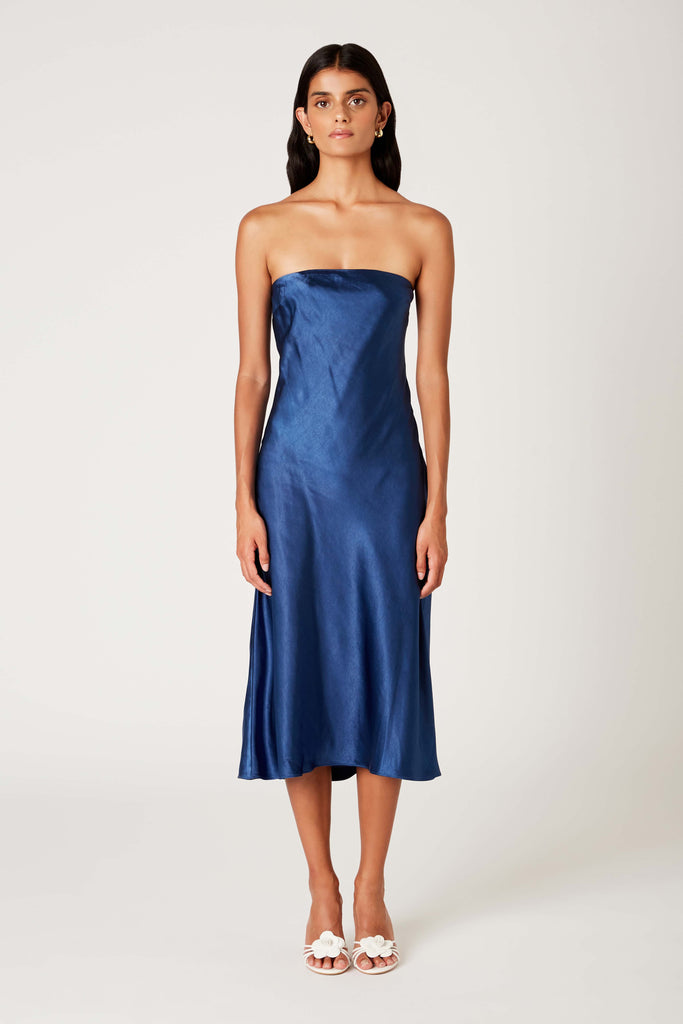 Carolyn Dress in navy front view