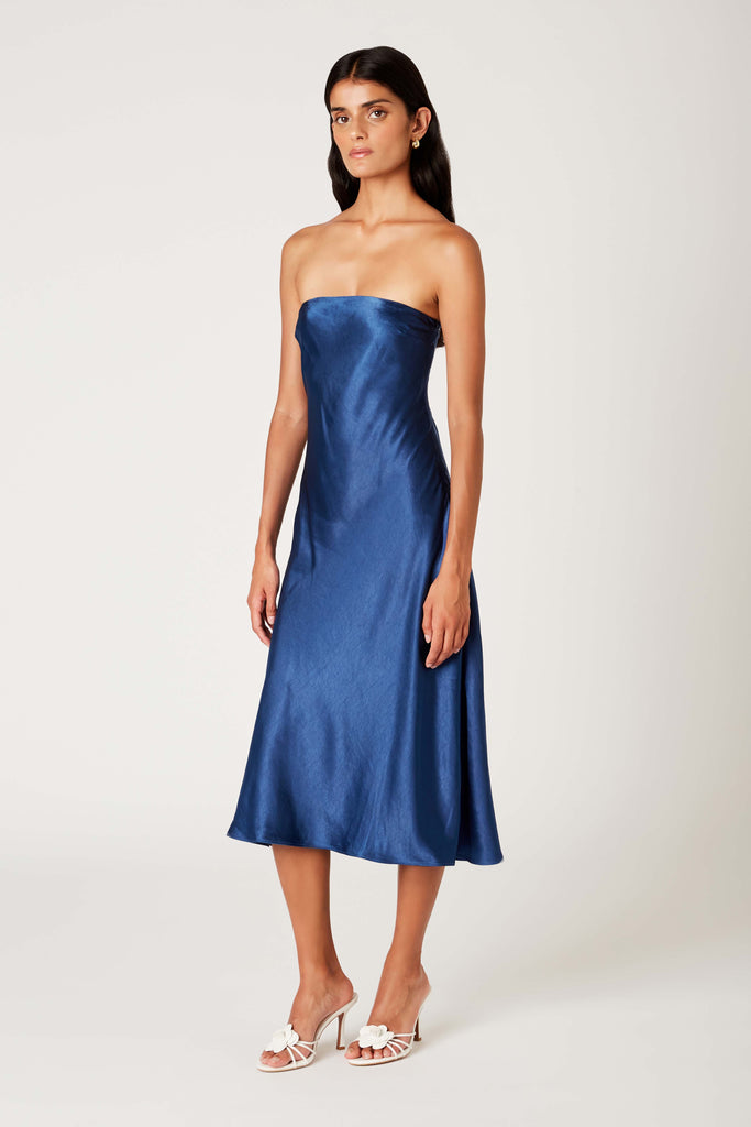 Carolyn Dress in navy side view