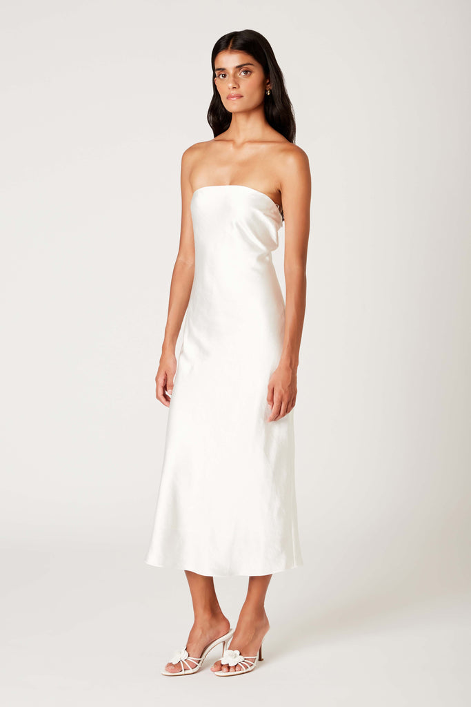 Carolyn Dress in white side view