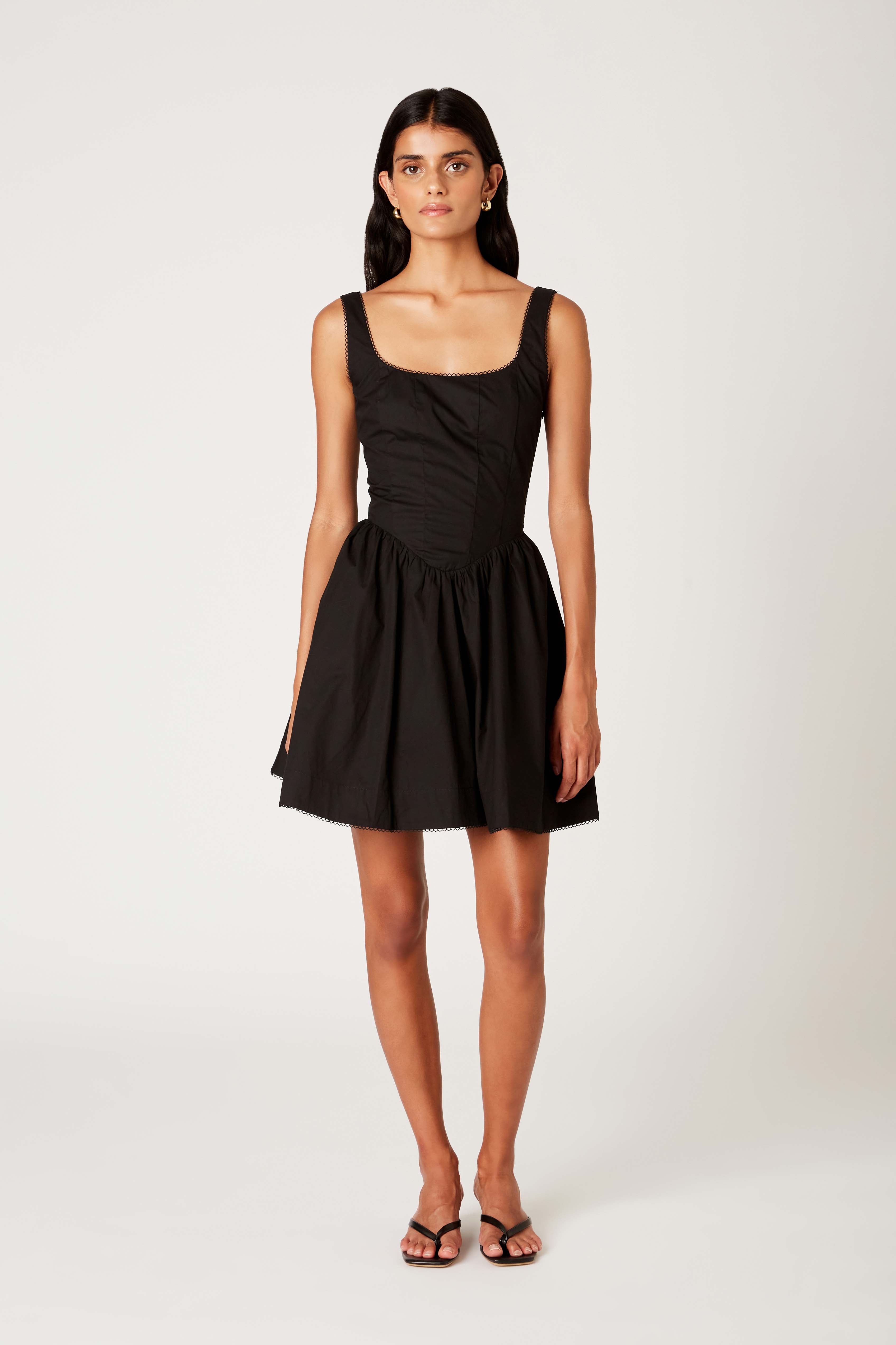 Kennedy Dress in black front view