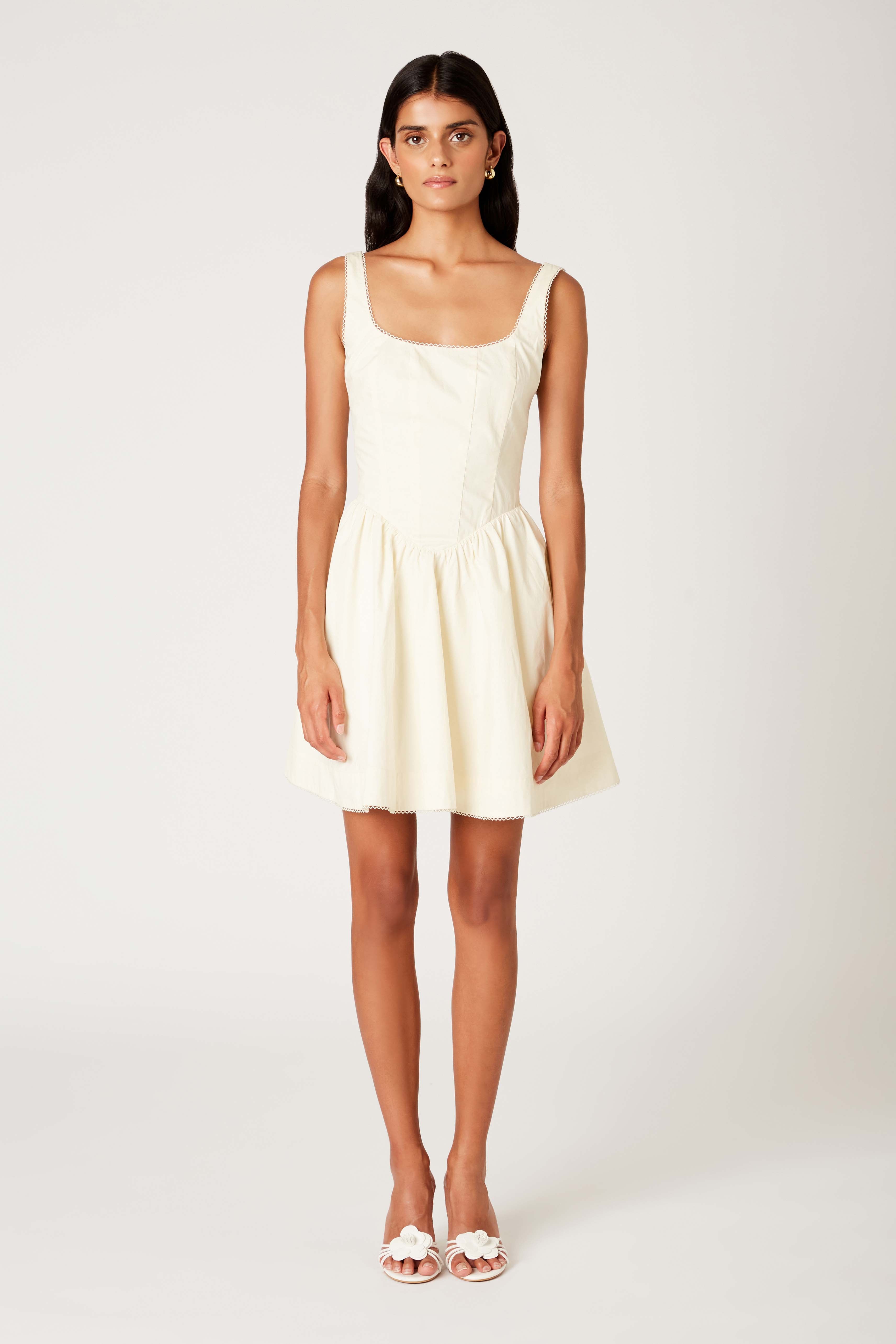 Kennedy Dress in ivory front view