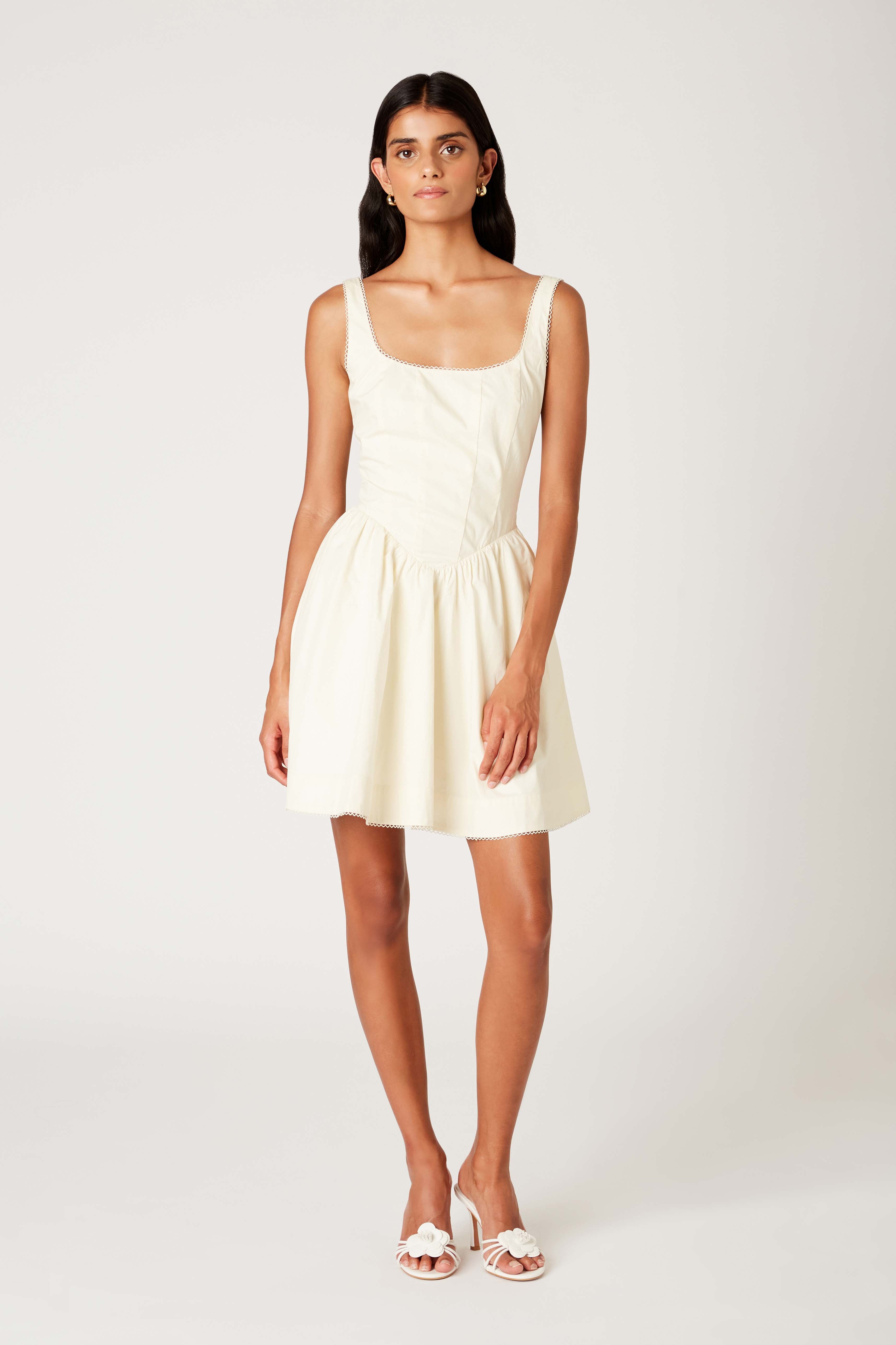Kennedy Dress in ivory front view