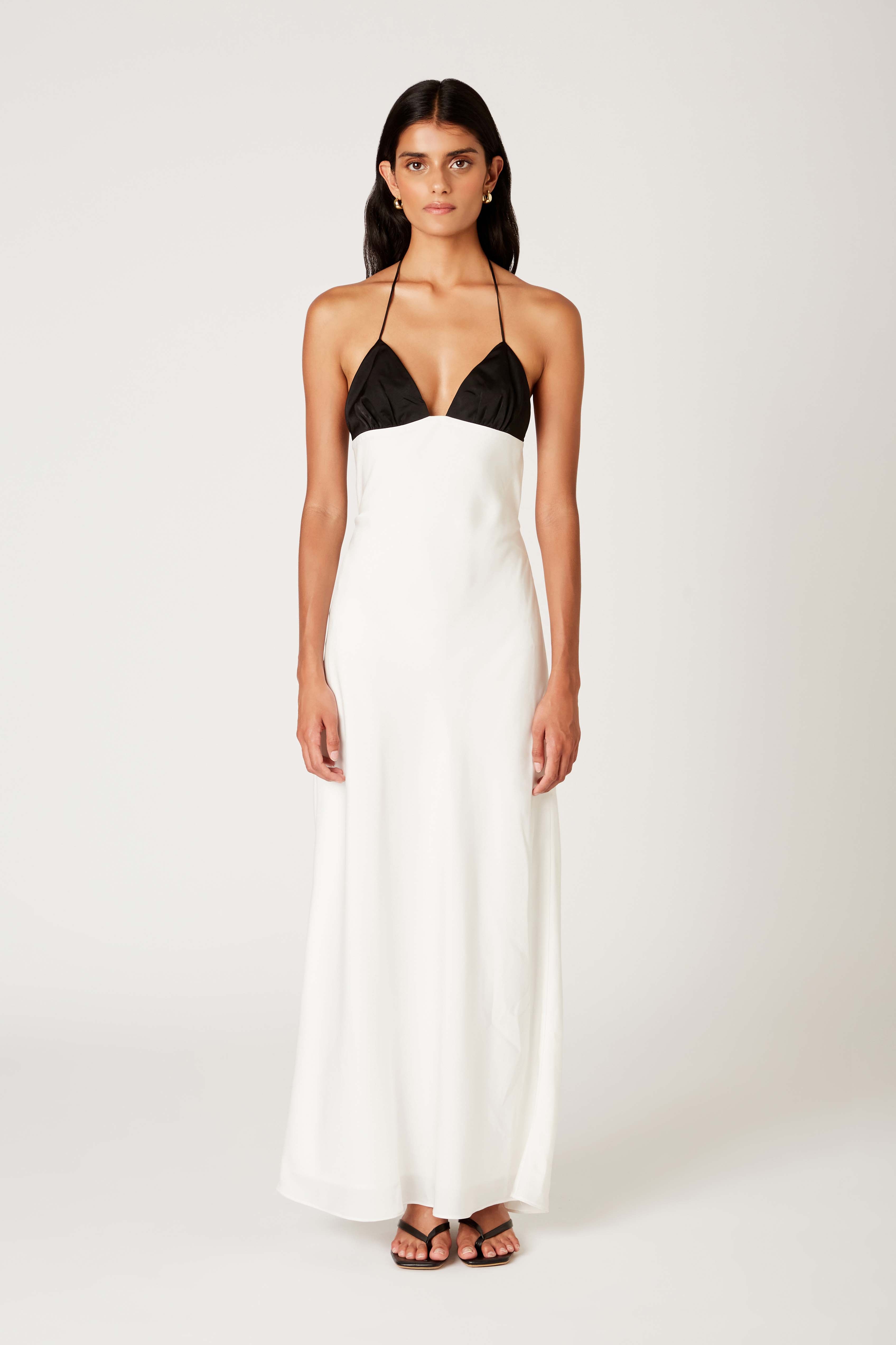 Wolfe Dress in white/black front view