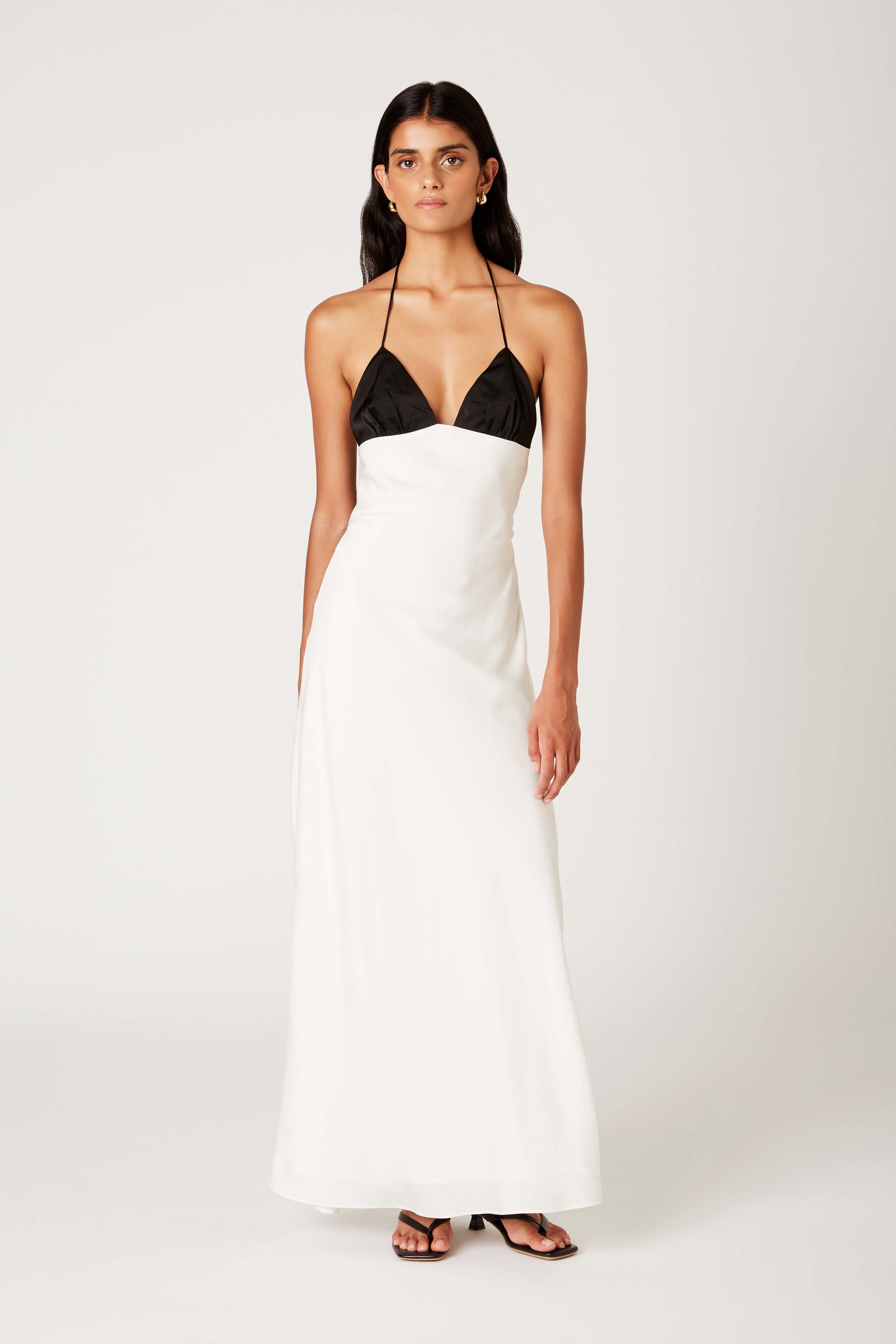 Wolfe Dress in white/black front view