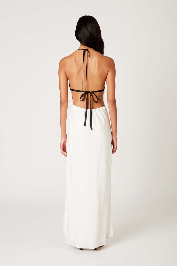Wolfe Dress in white/black back view