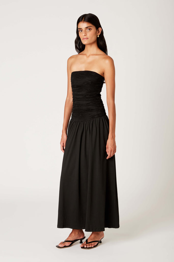 Santal Dress in black side view