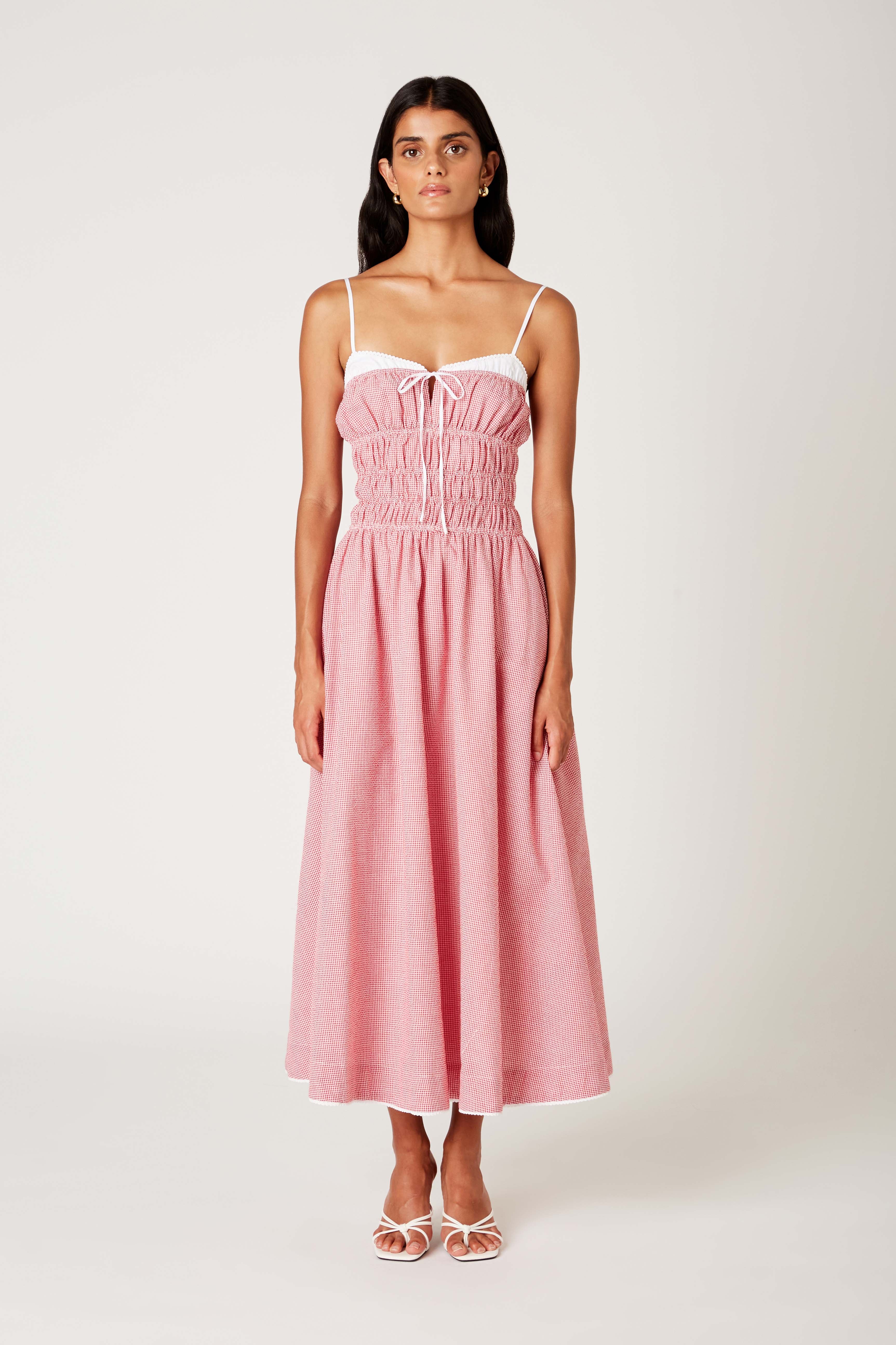 Thomas Dress in red front view