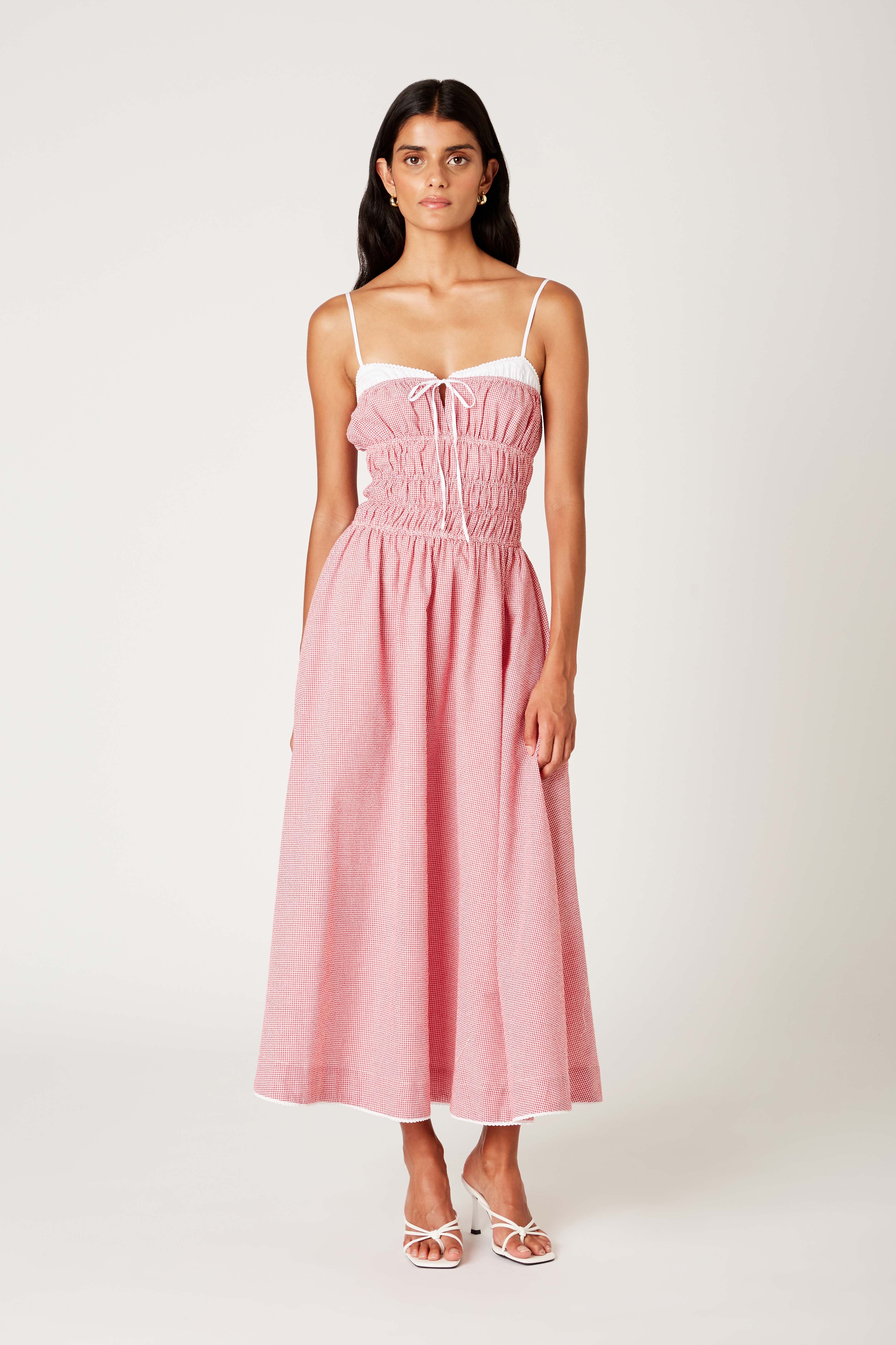 Thomas Dress in red front view