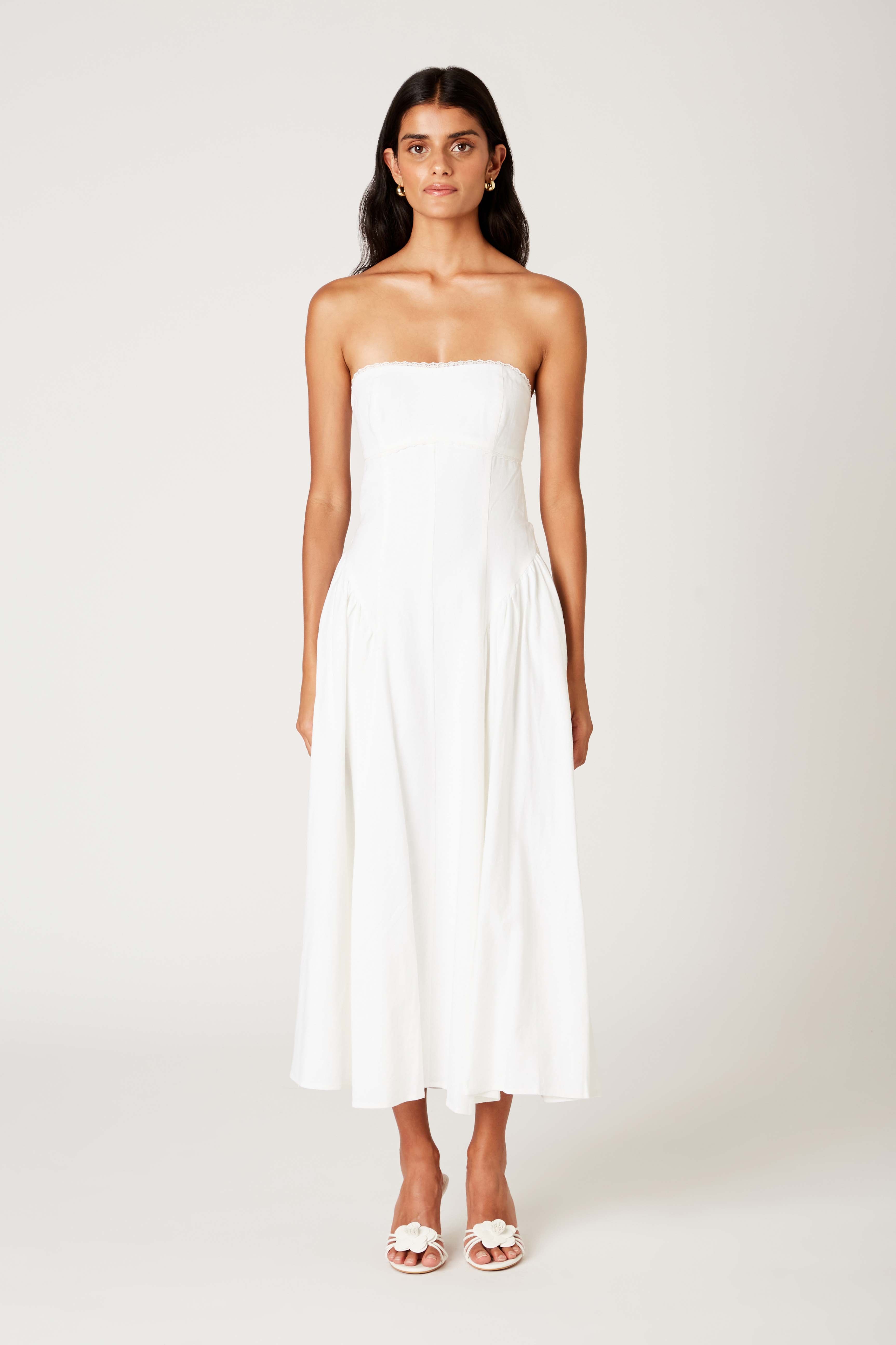 Anne Dress in white front view