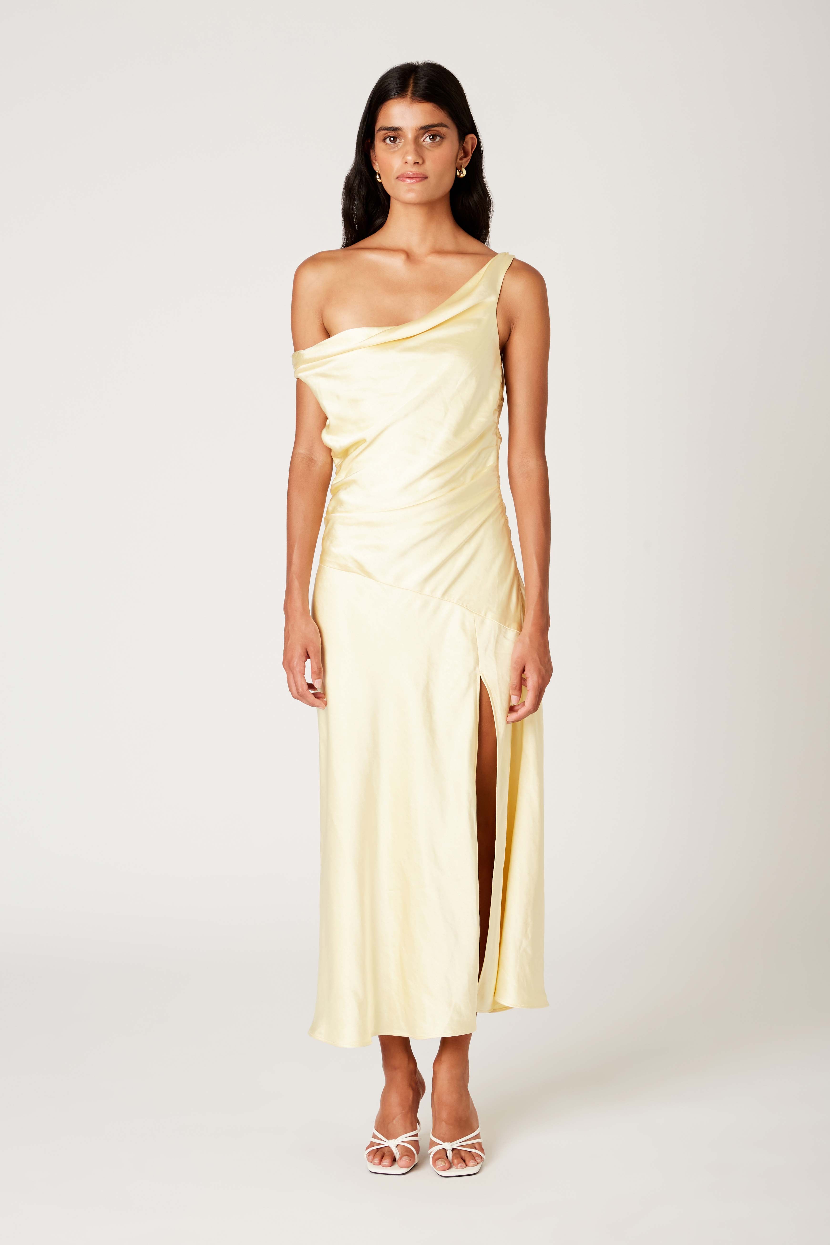 Tori Dress in butter front view