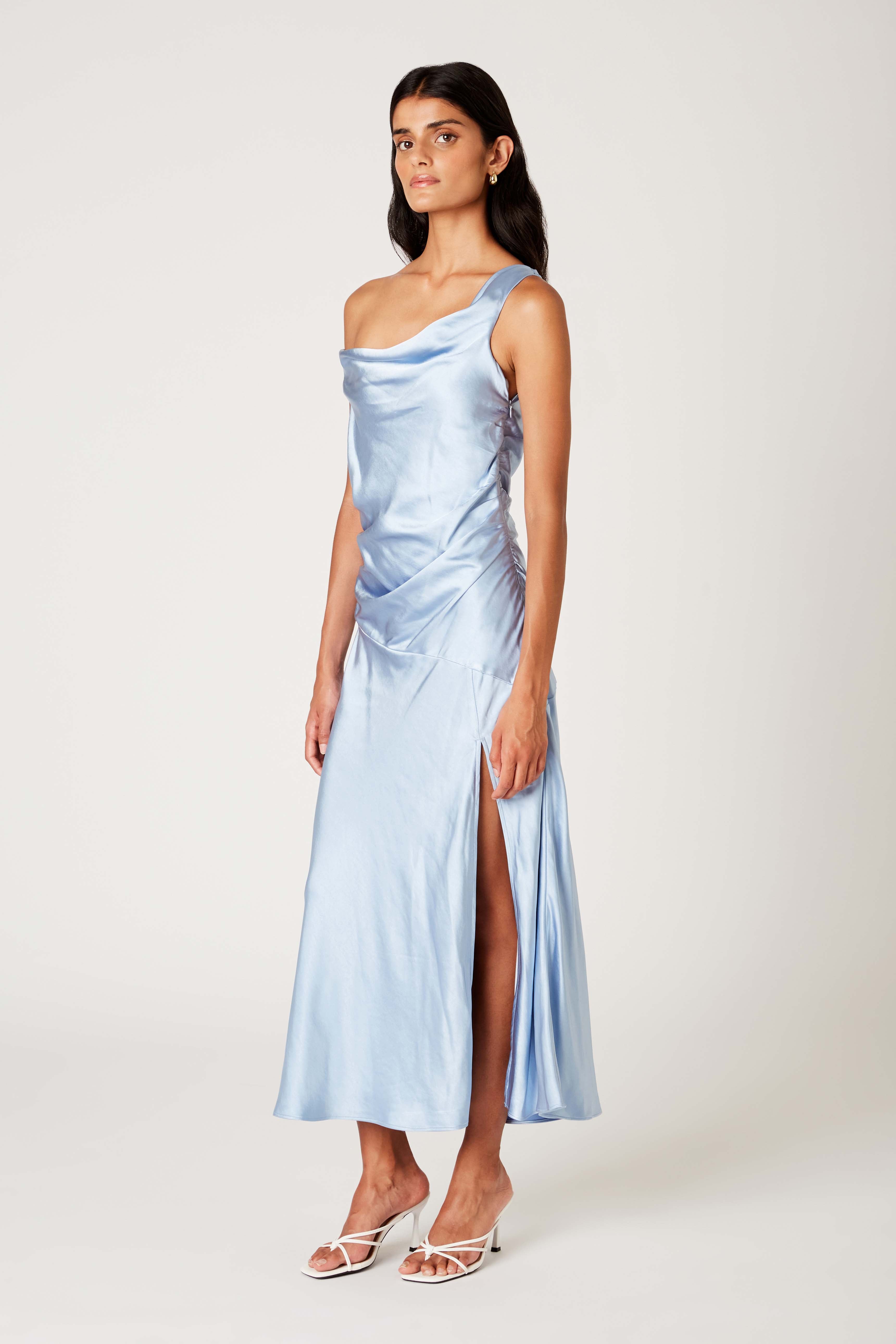 Tori Dress in ciel side view