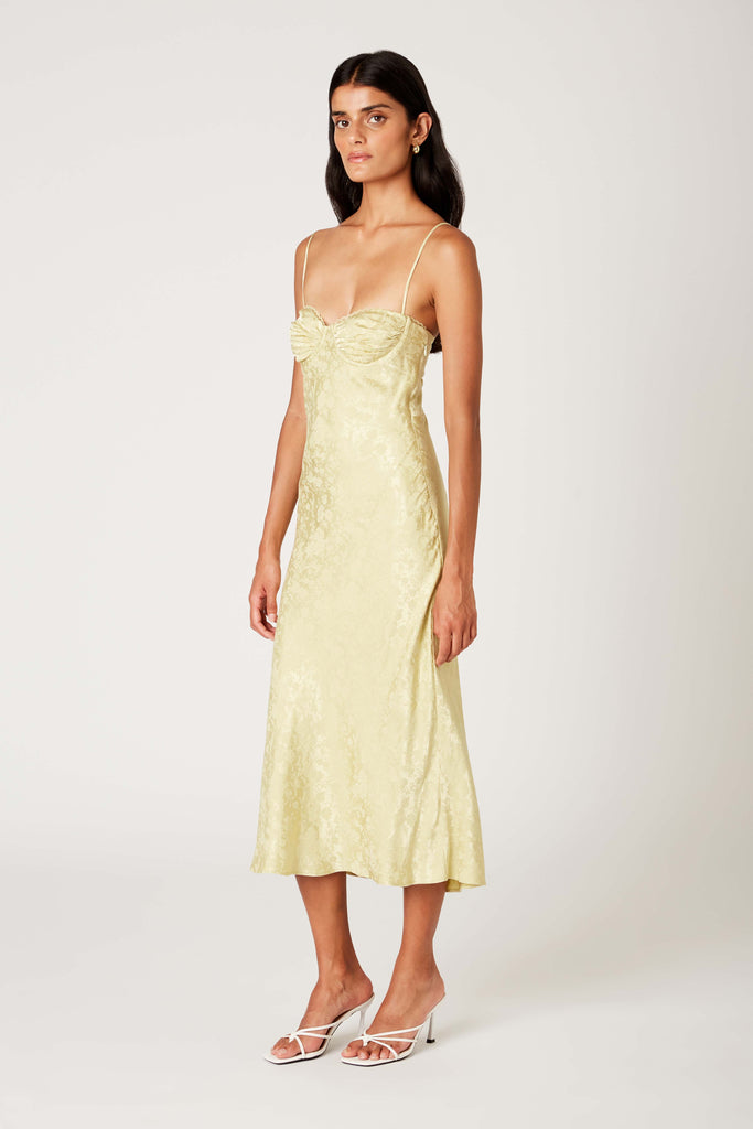 Samson Dress in lemongrass side view