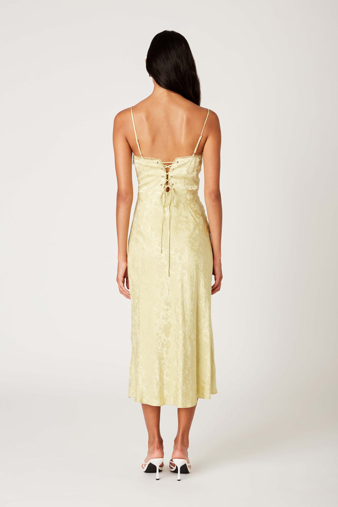 Samson Dress in lemongrass back view