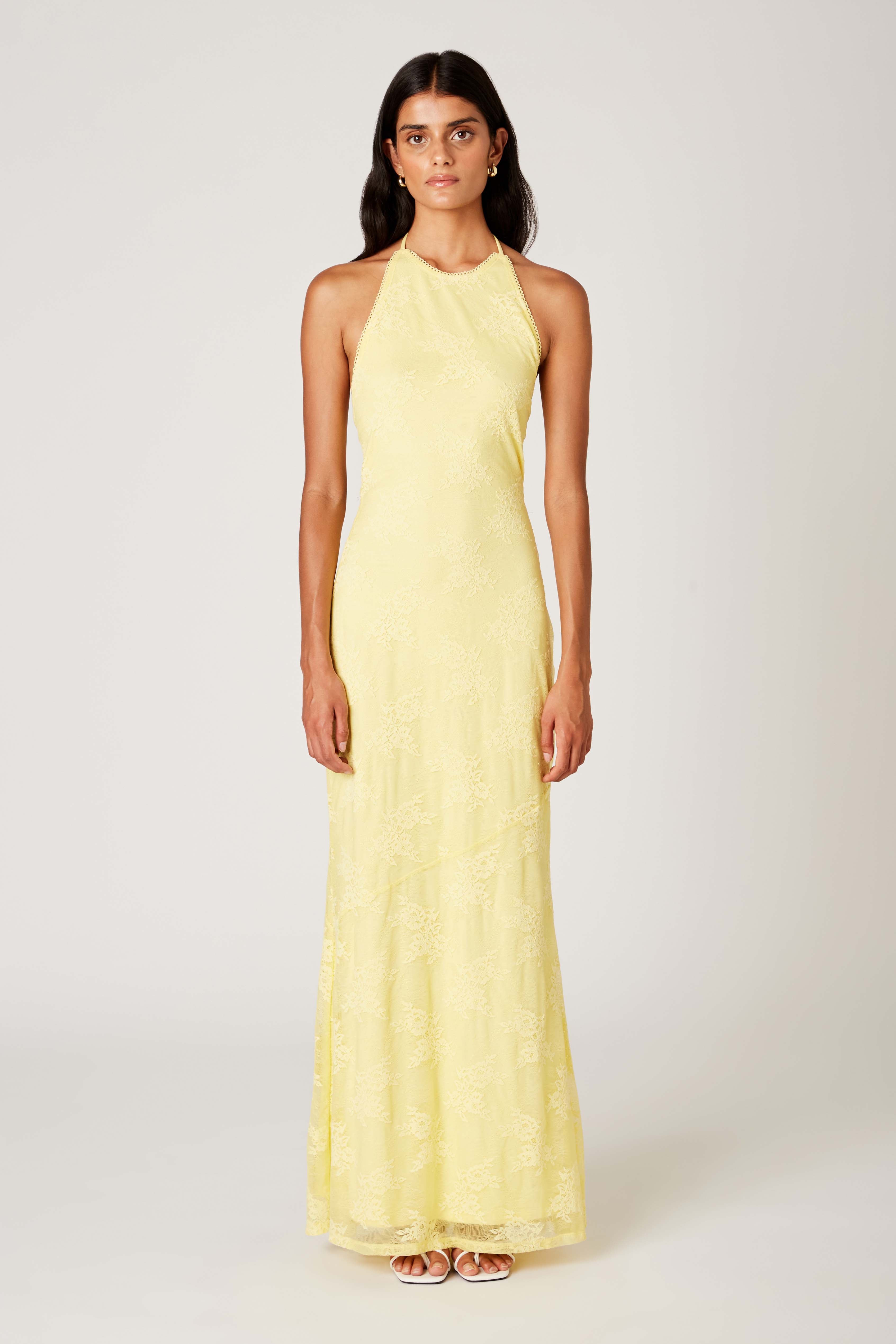 Glen Dress in butter front view
