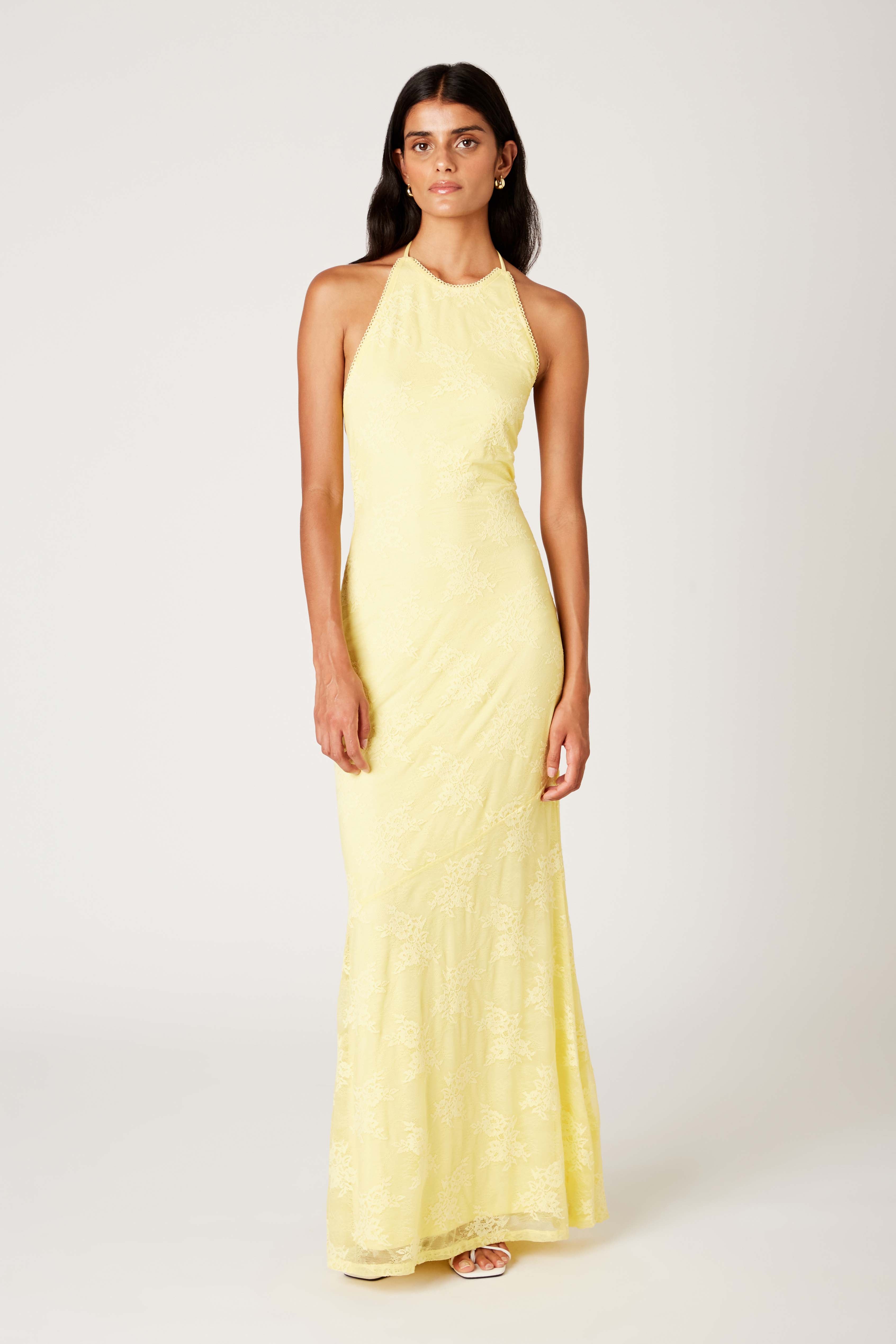 Glen Dress in butter front view