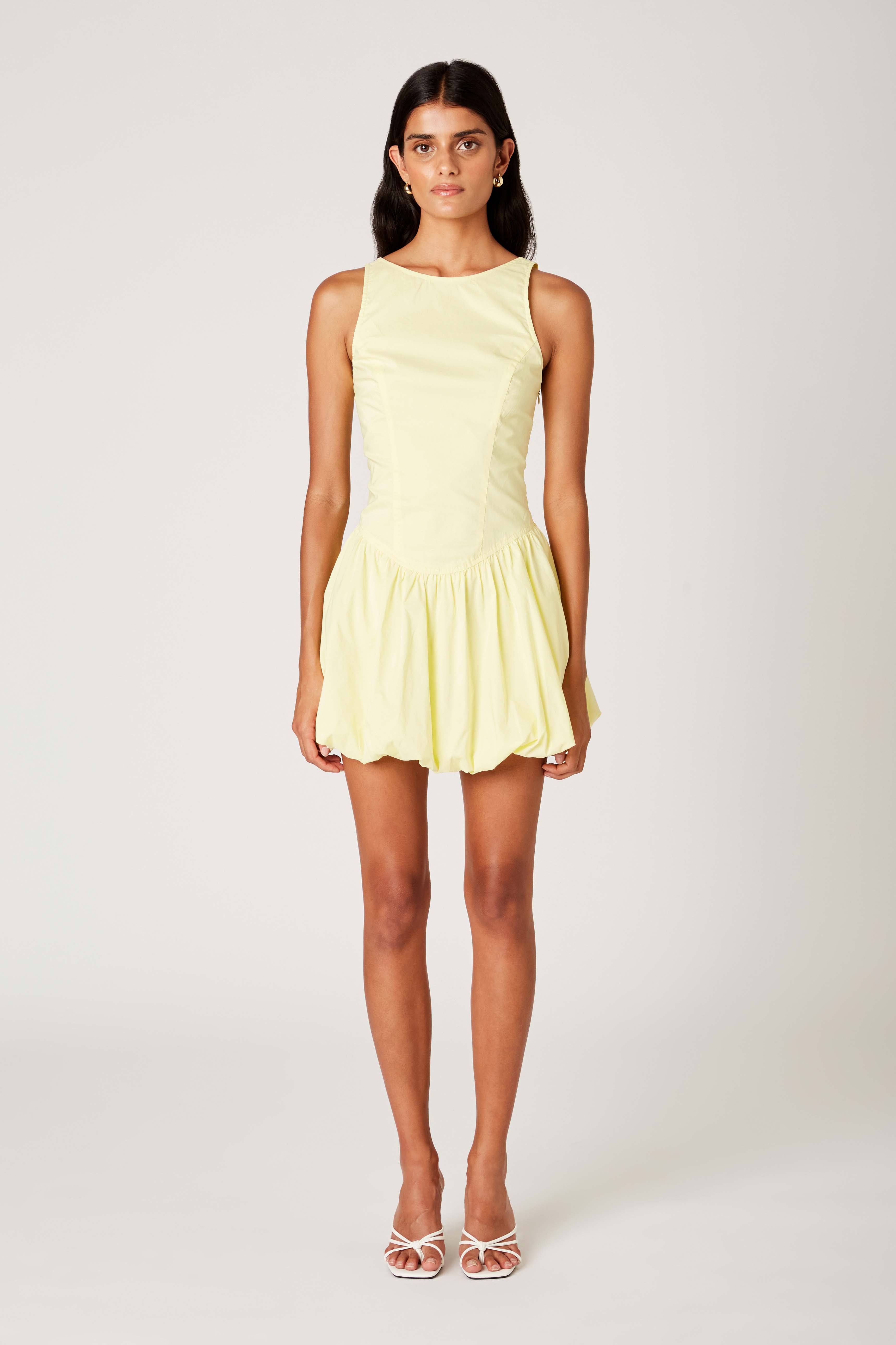 Tamara Dress in parmesan front view