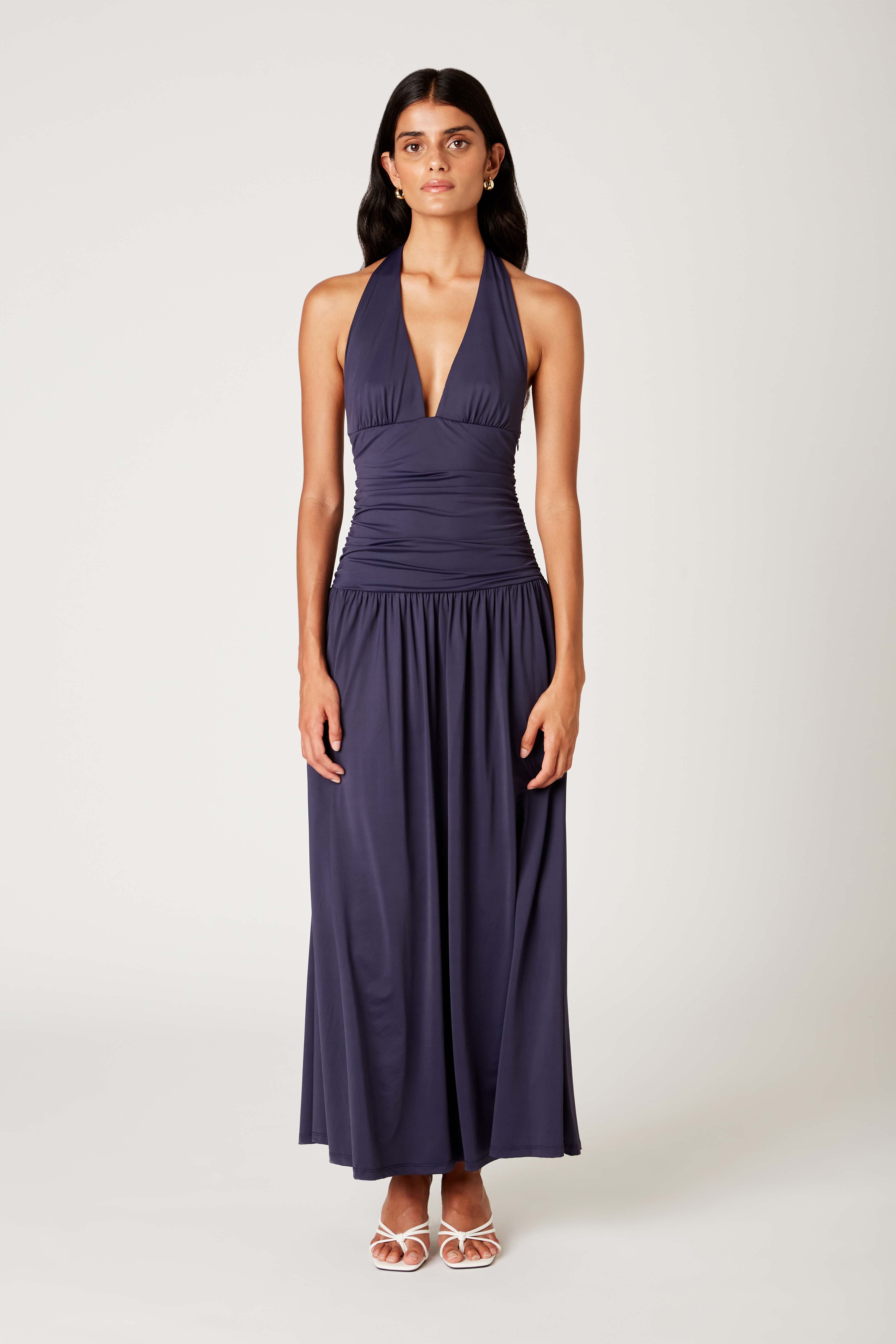 Sahara Dress in navy front view
