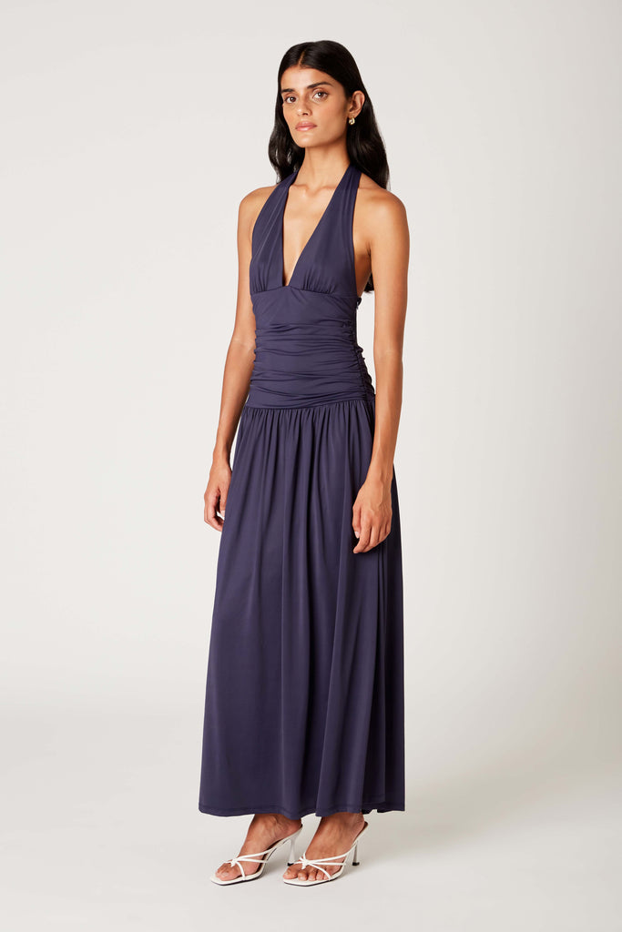 Sahara Dress in navy side view
