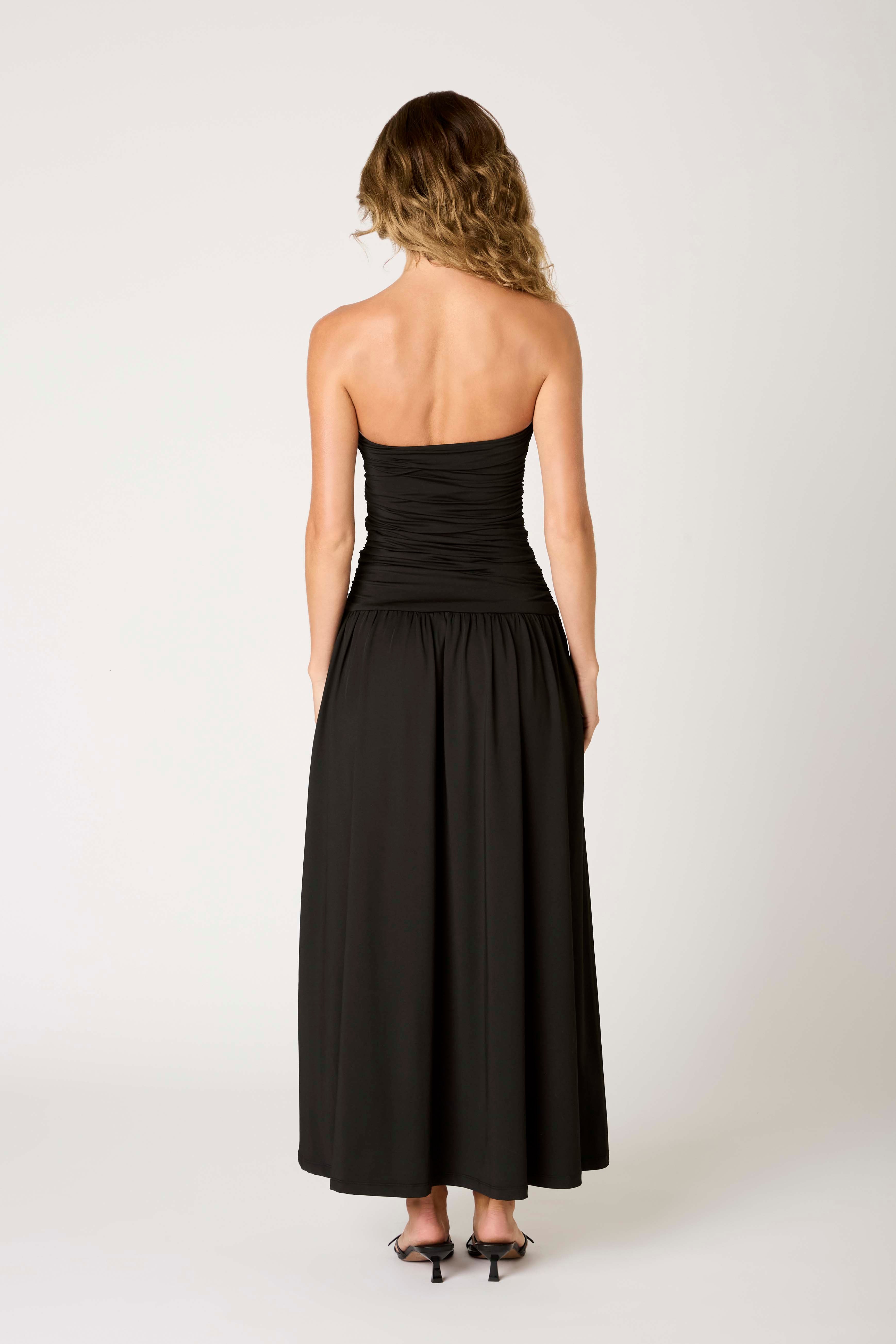 Santal Dress in black back view