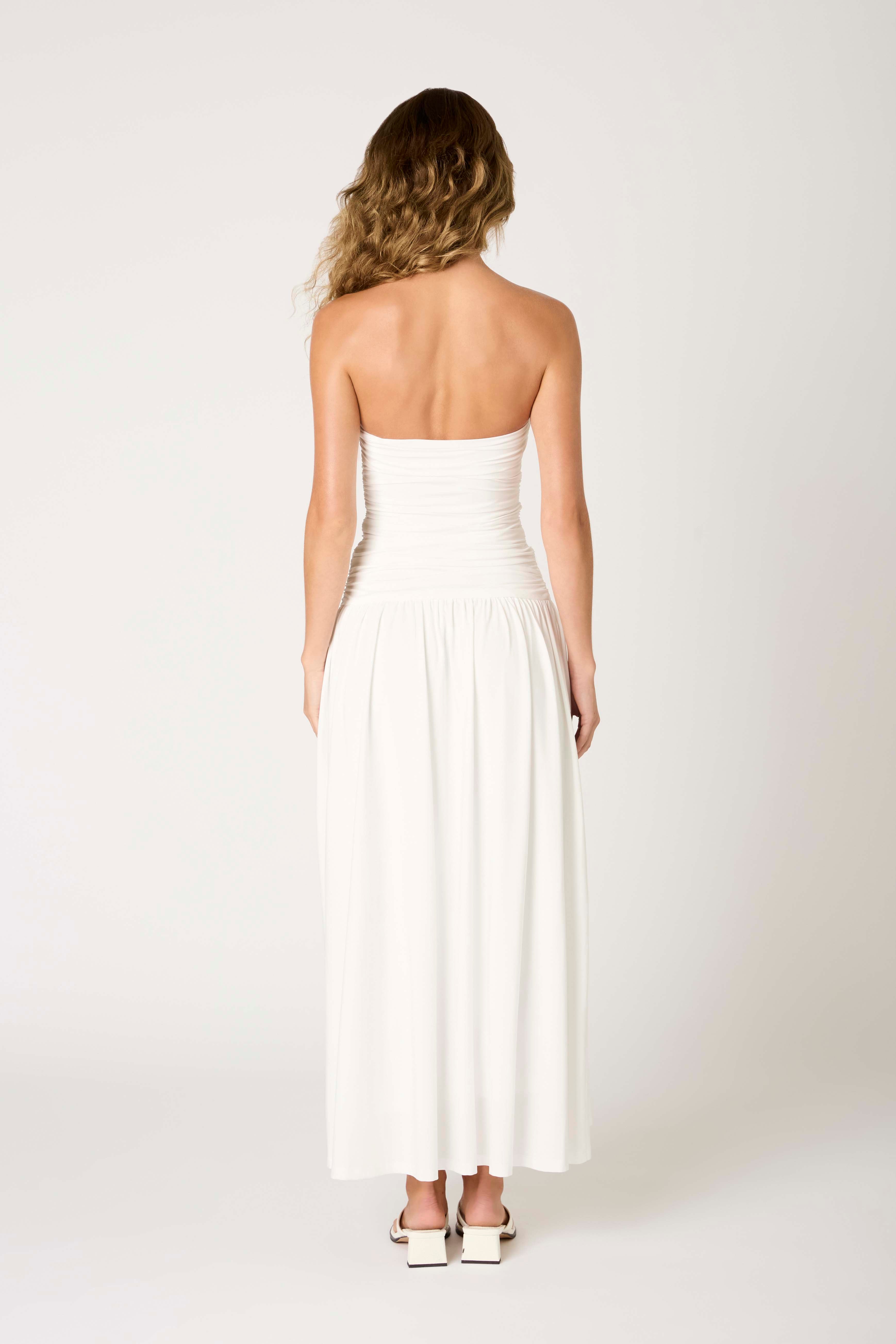 Santal Dress in white back view