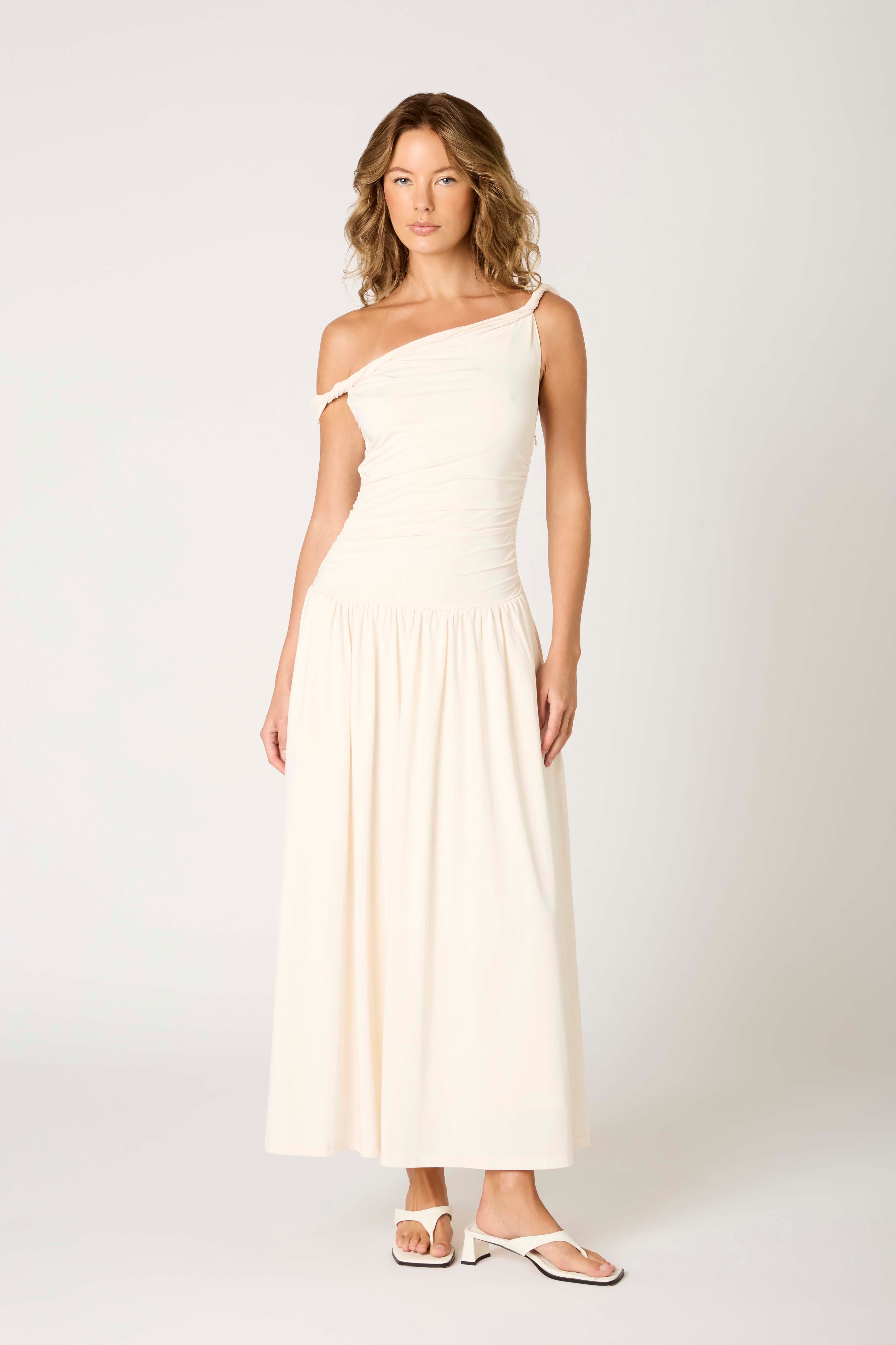 Karina Dress in stone front view