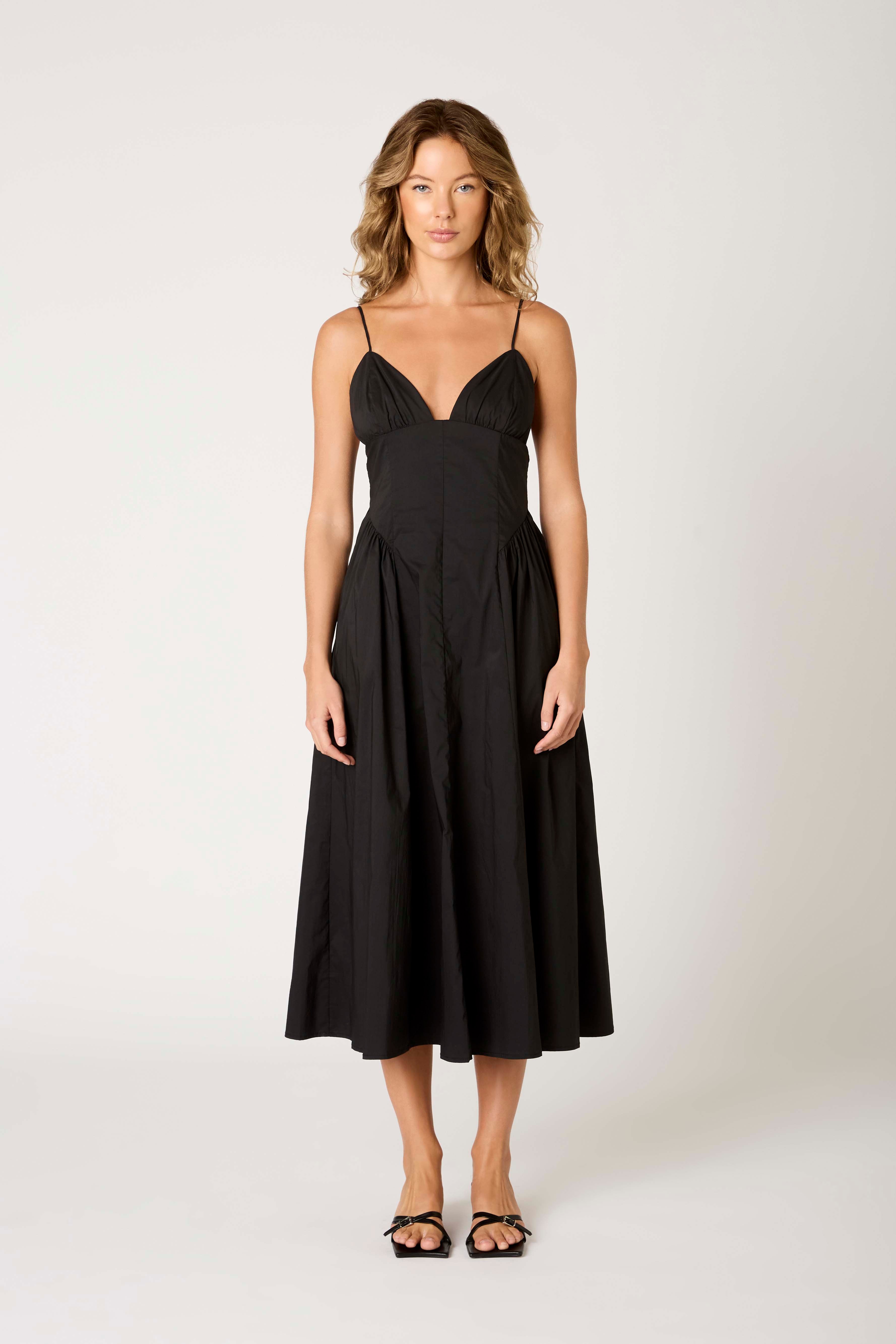 Sydney Dress in black front view