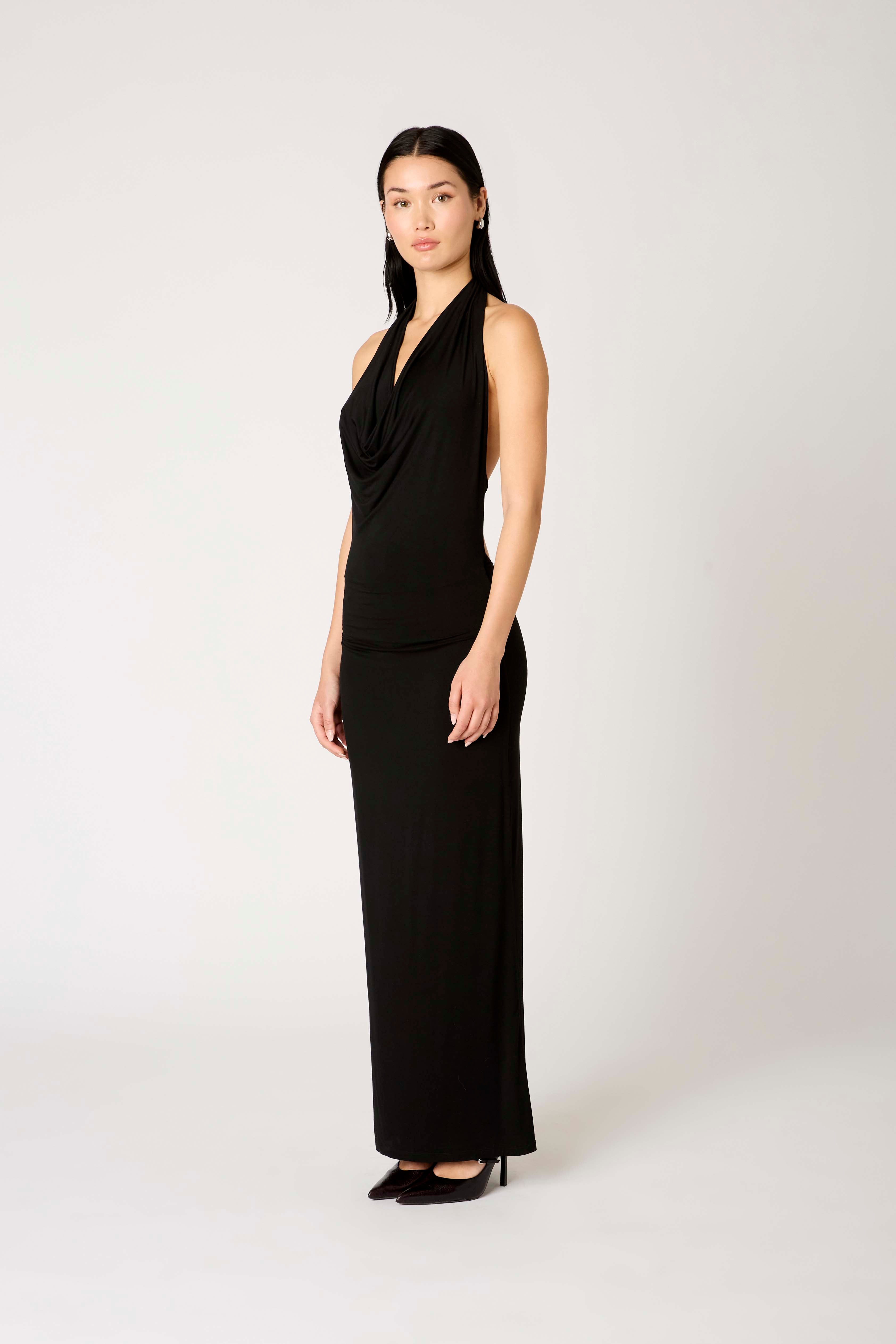 Xenia Dress in black side view