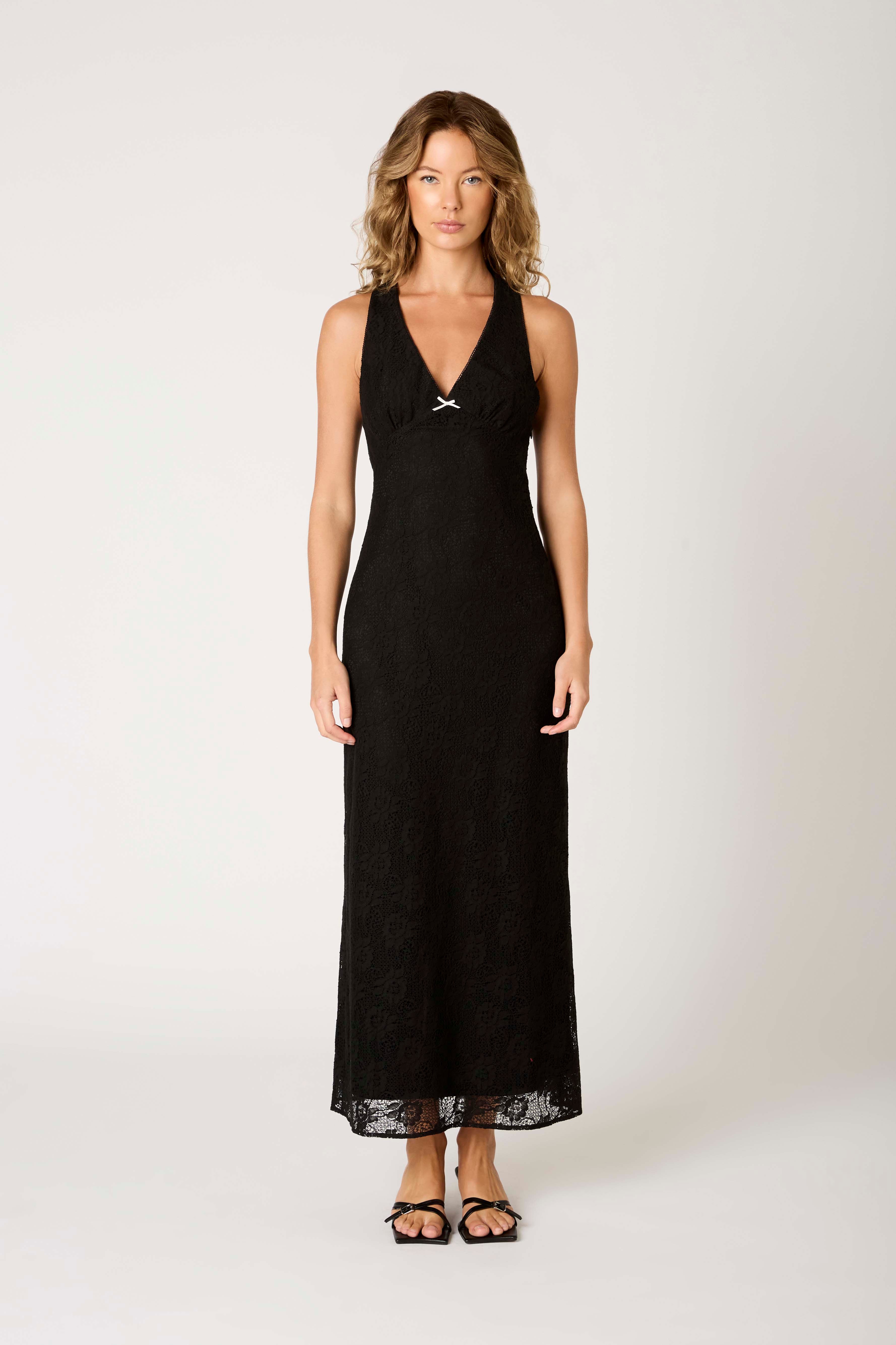Tasha Dress in black front view