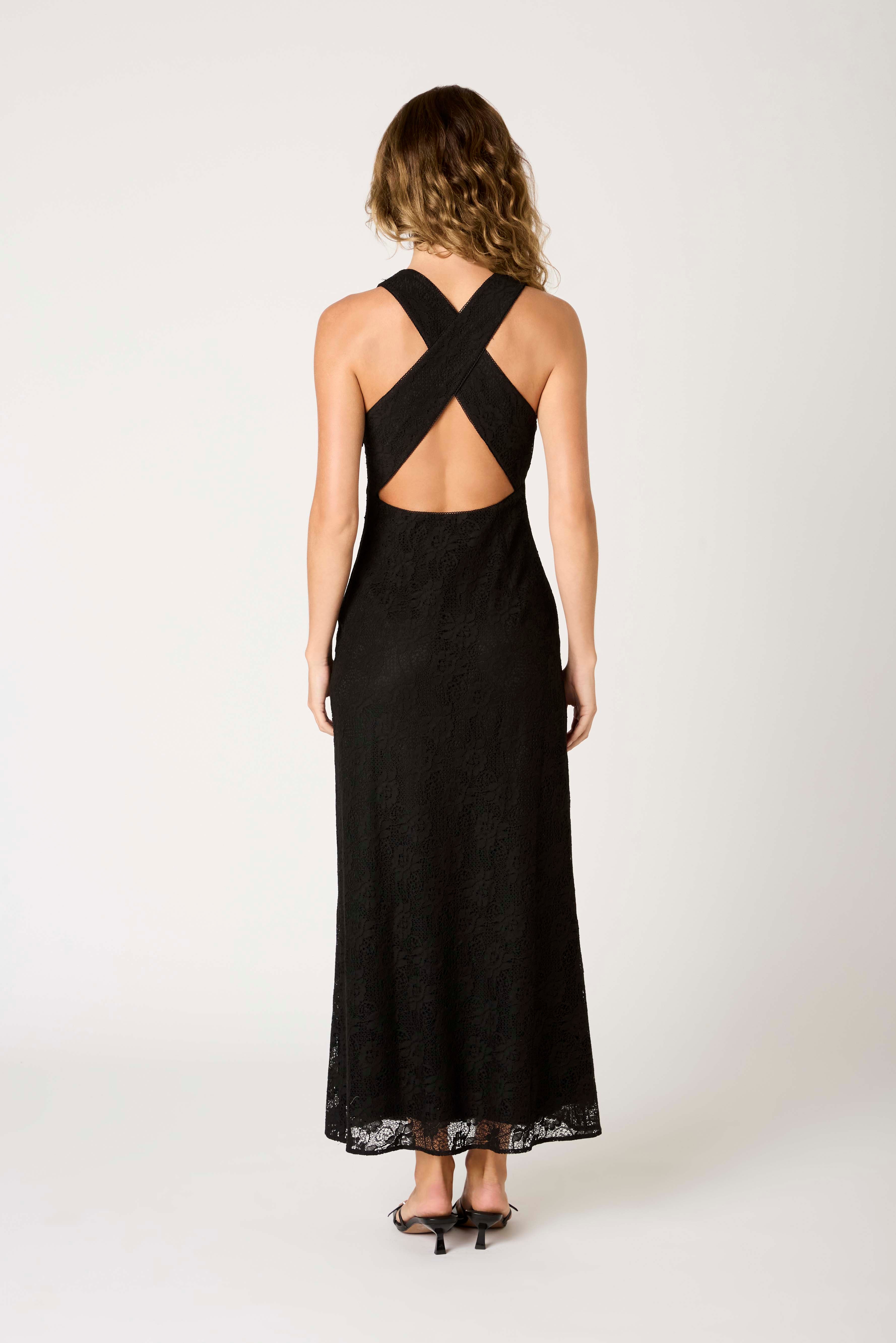 Tasha Dress in black back view