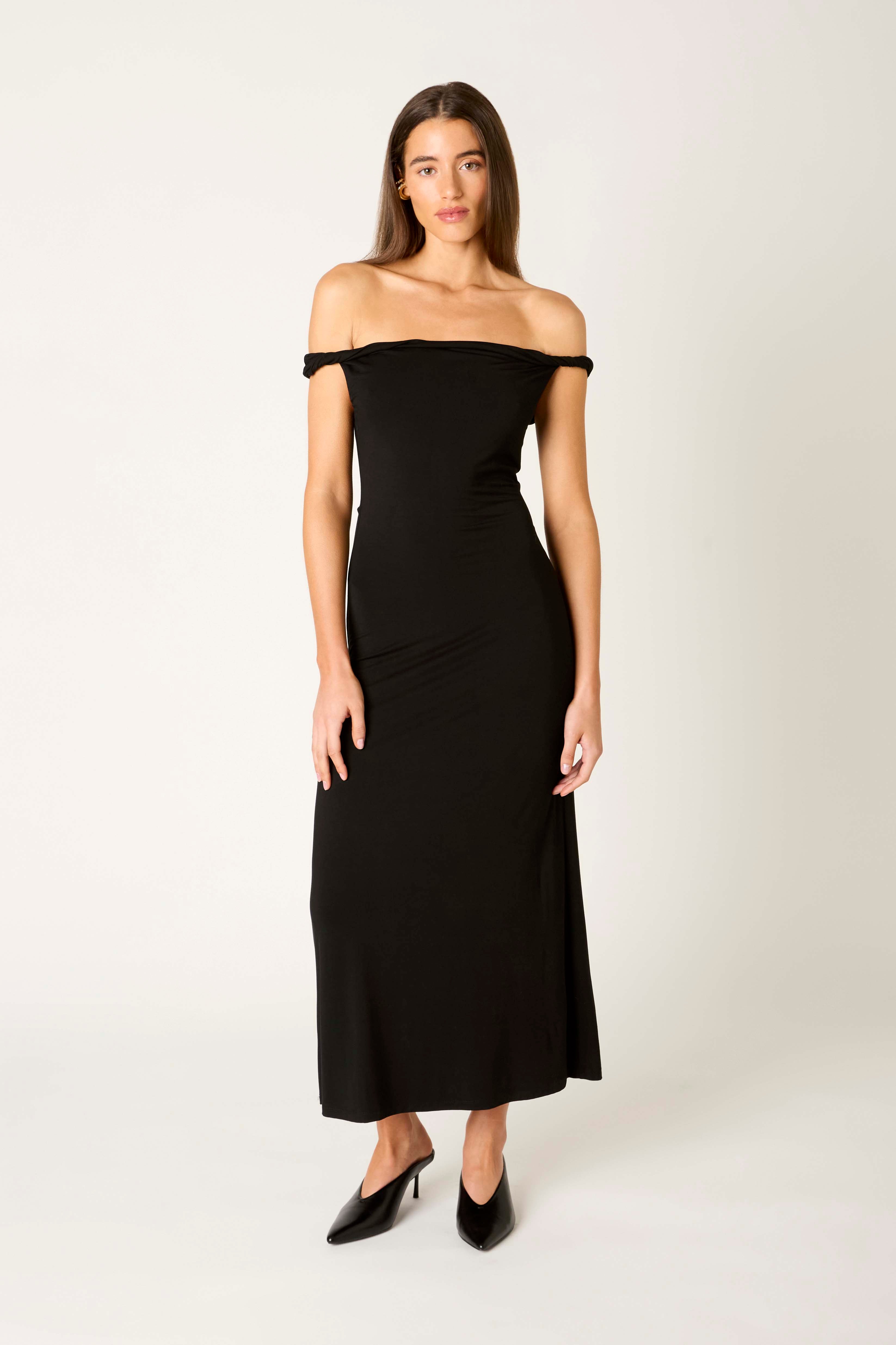 Carmella Dress in black front view