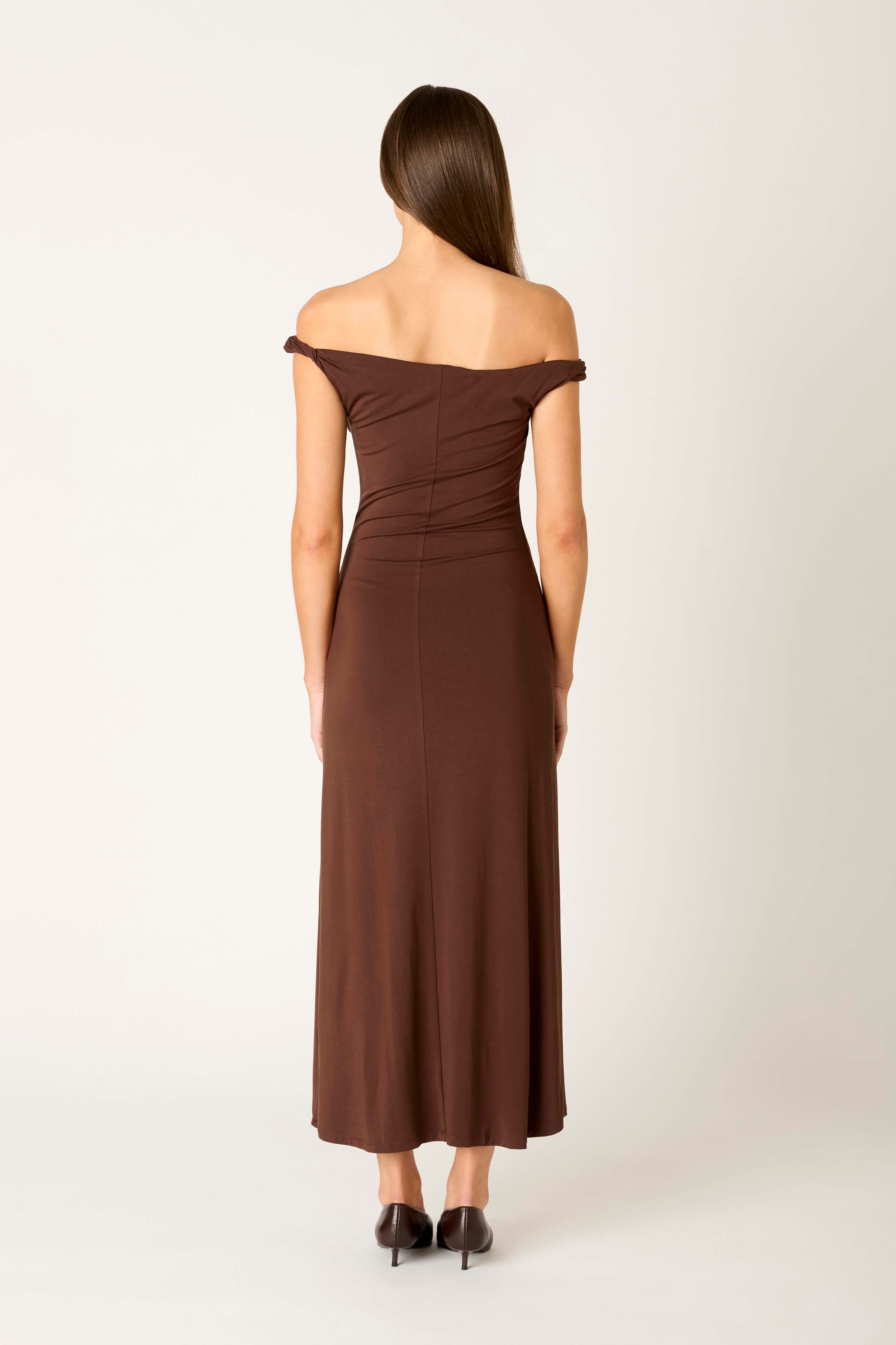 Carmella Dress in espresso back view