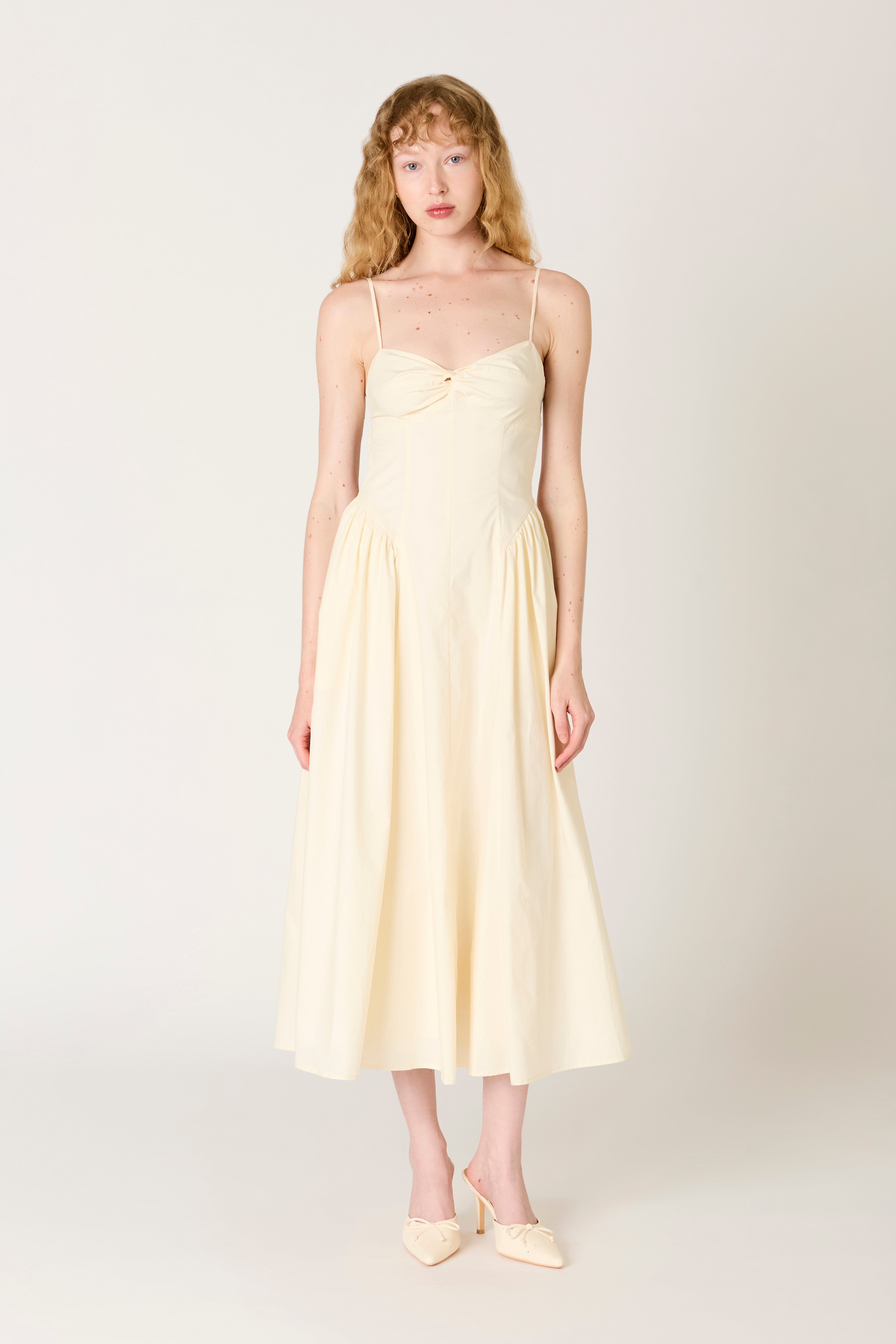 Destene Dress in ivory front view
