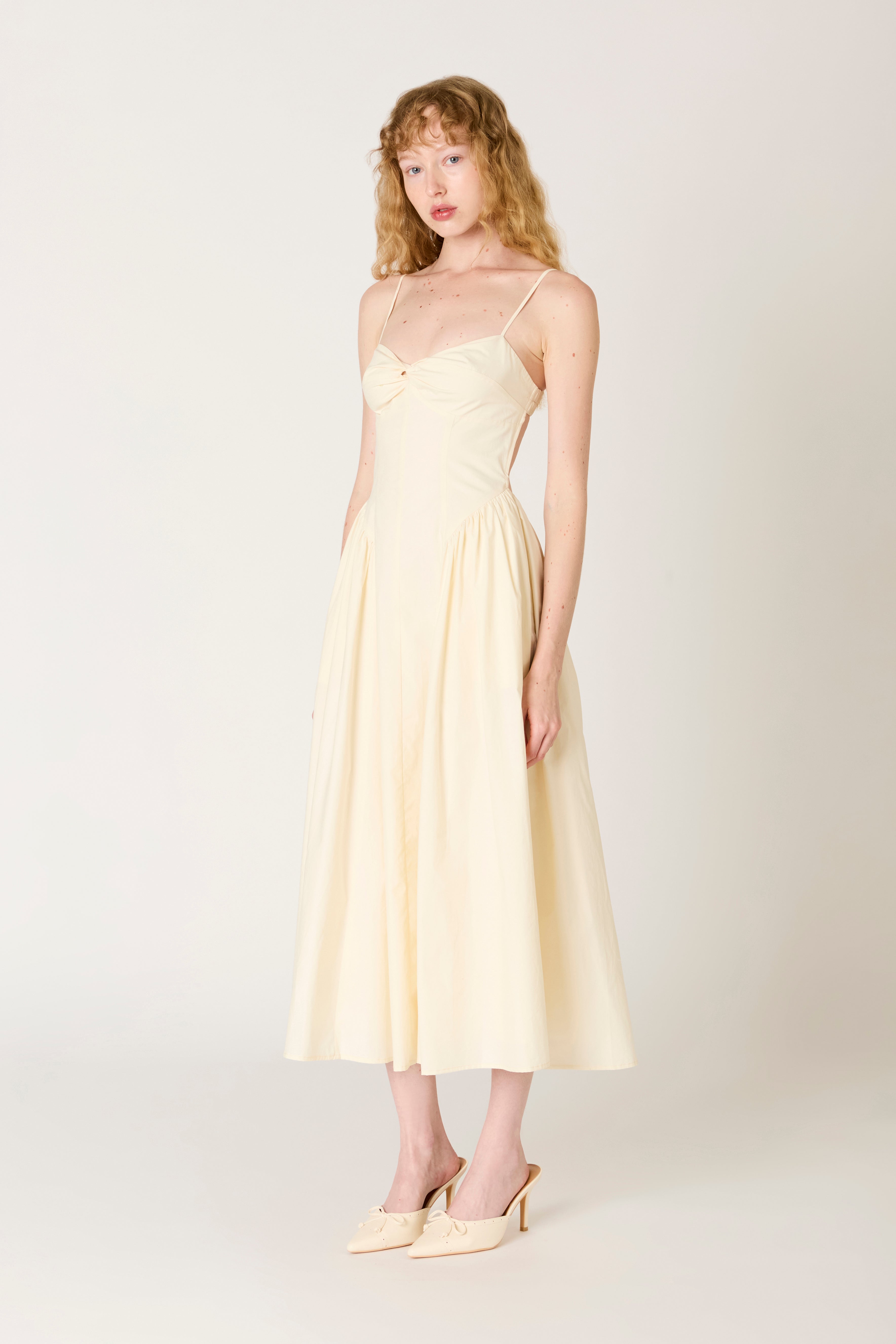 Destene Dress in ivory side view