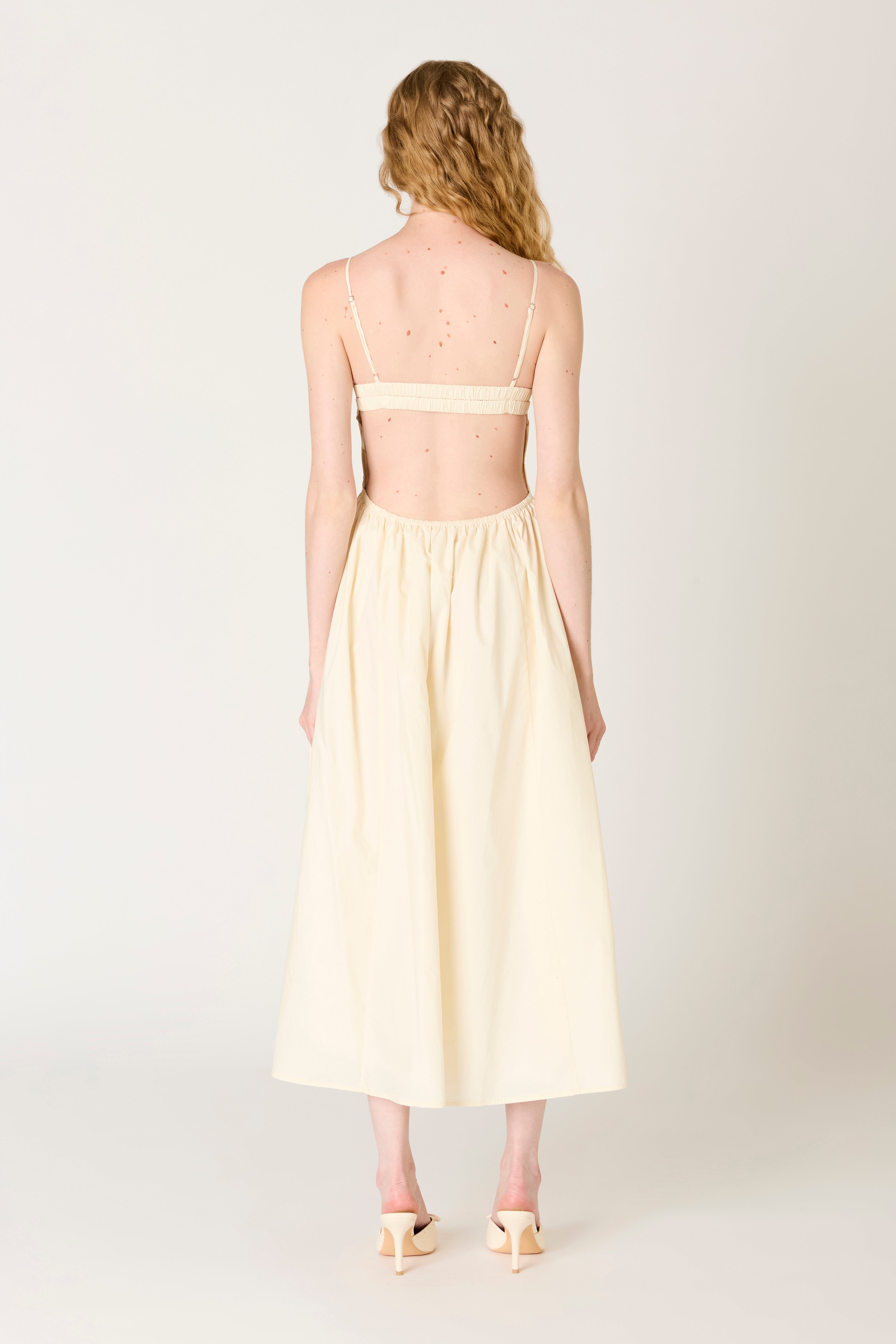 Destene Dress in ivory back view