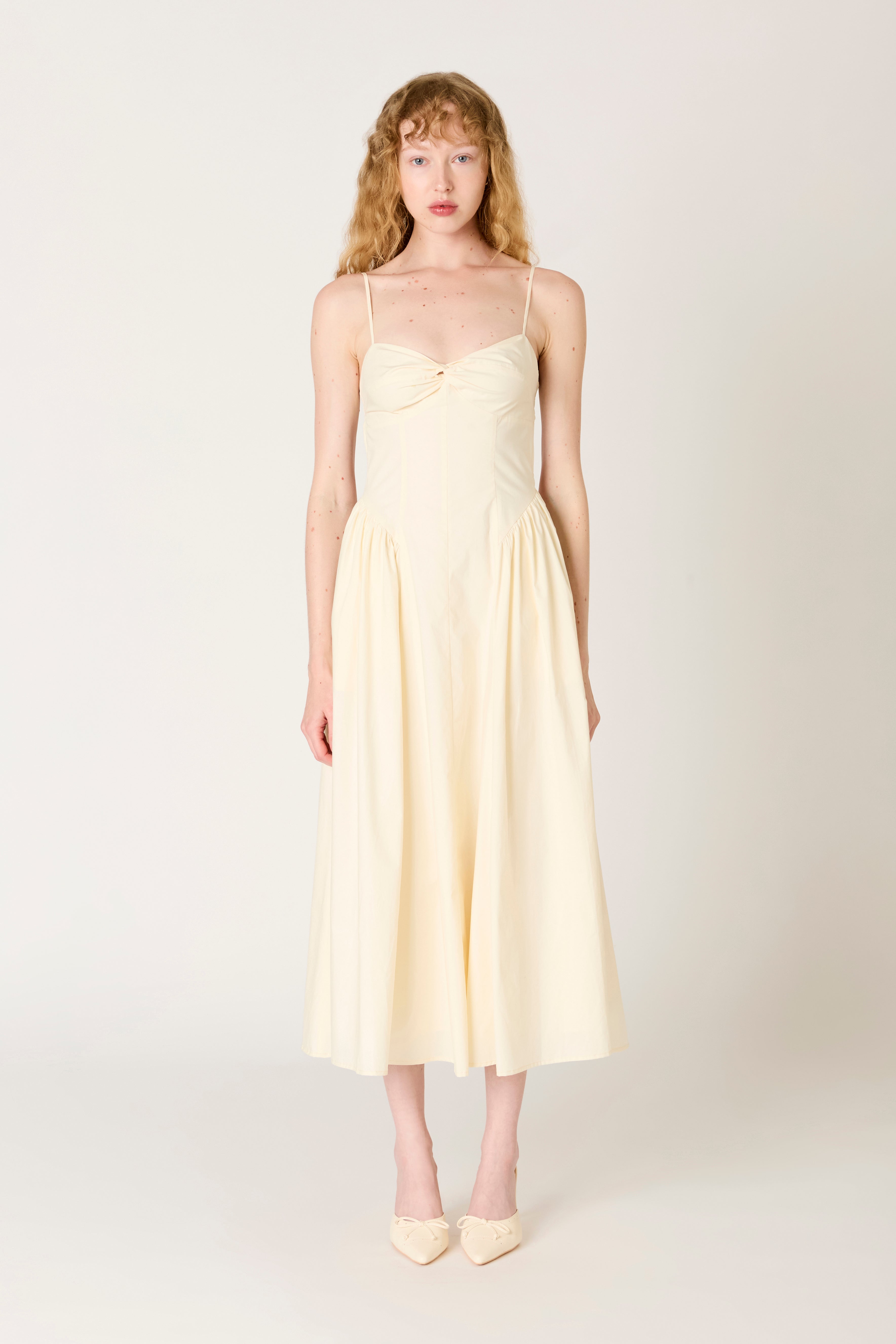 Destene Dress in ivory front view
