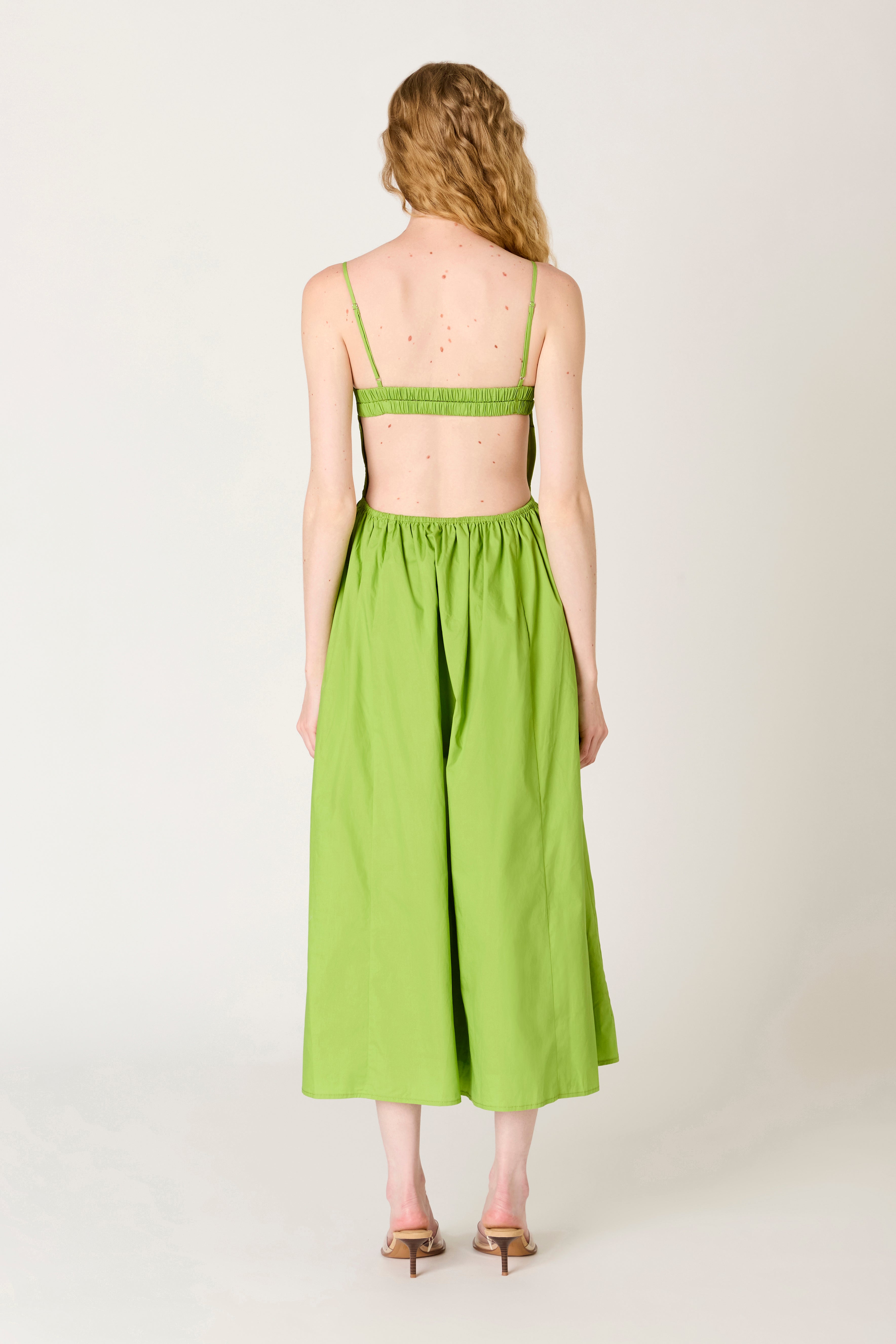 Destene Dress in matcha back view