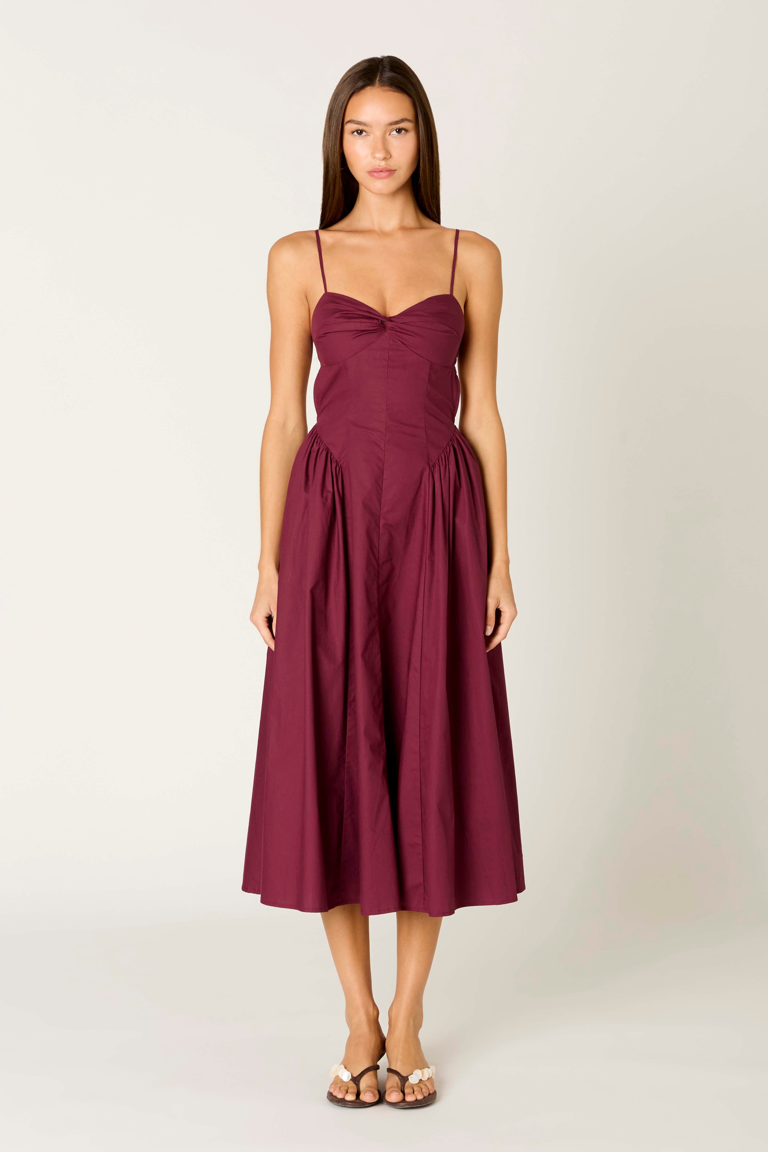 Destene Dress in plum front view