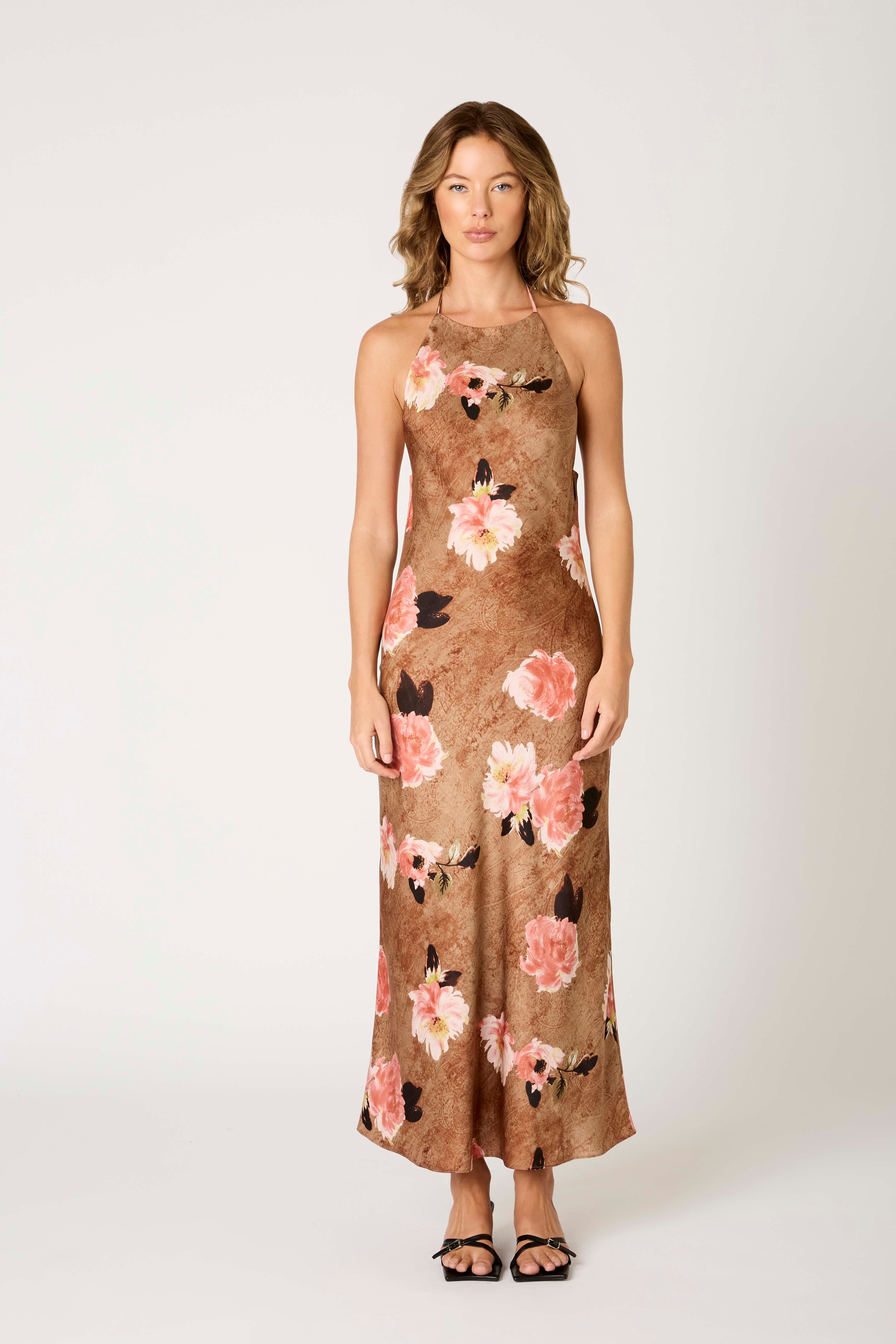 Leah Dress in topaz front view