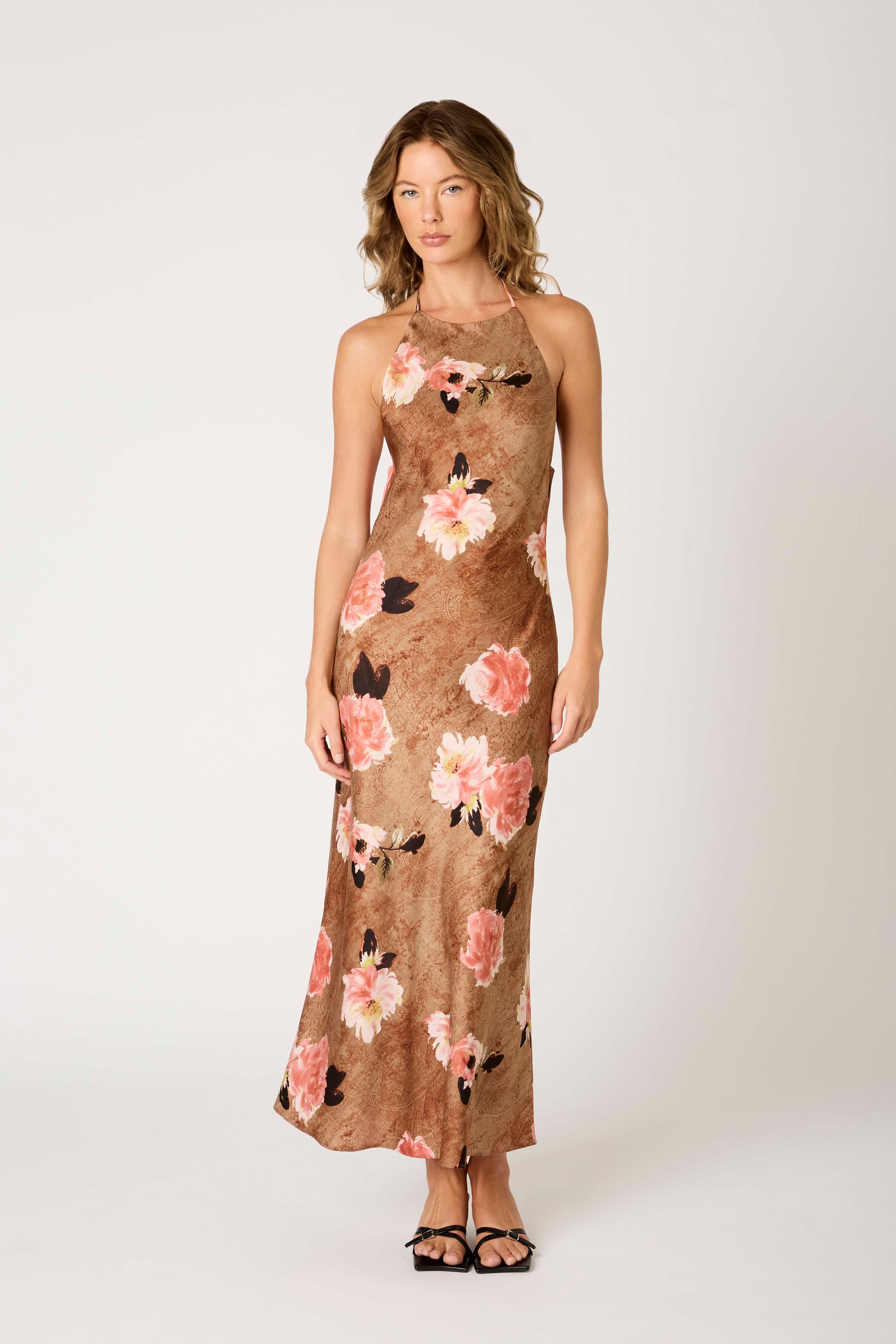 Leah Dress in topaz front view