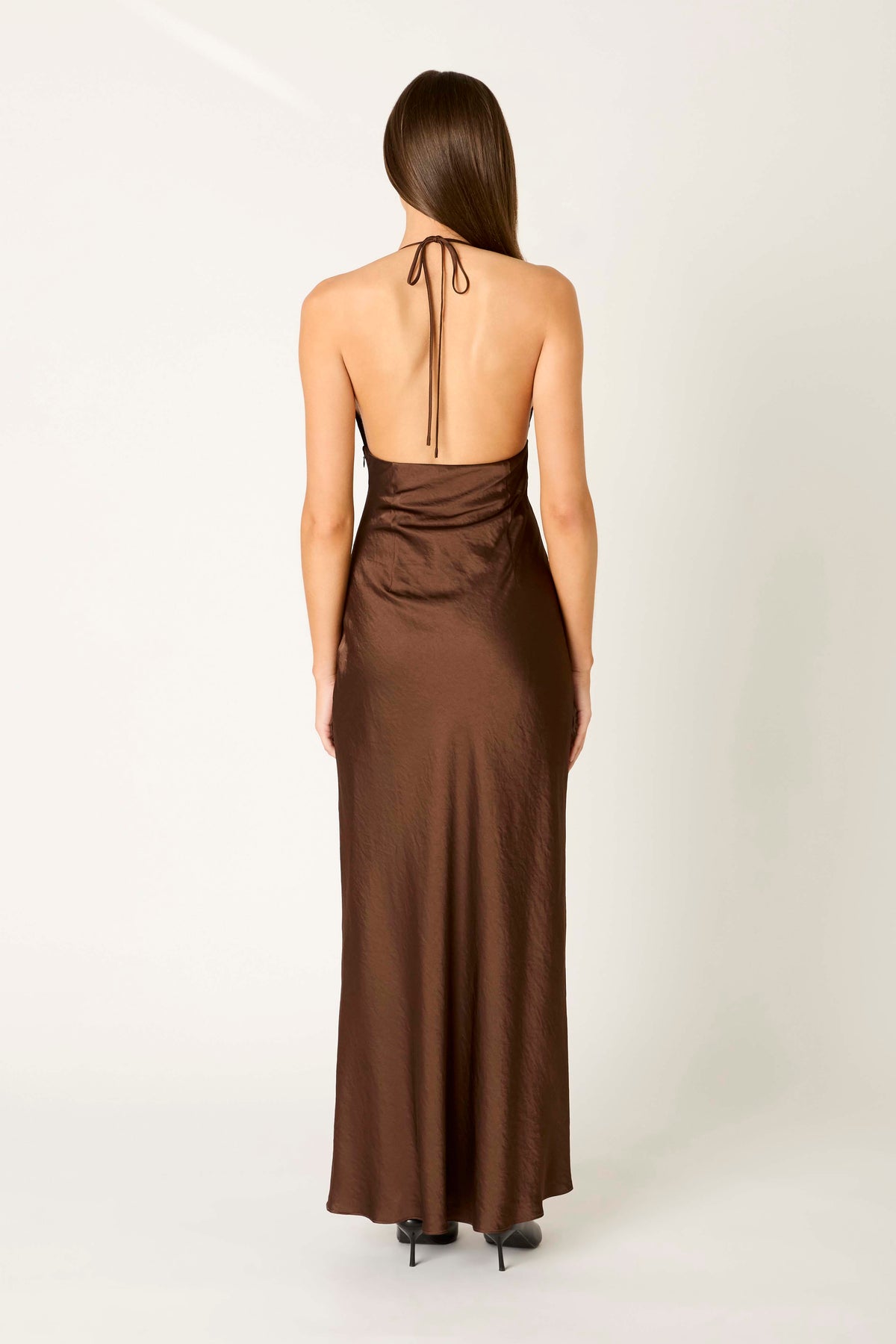 Otis Dress in chocolate back view