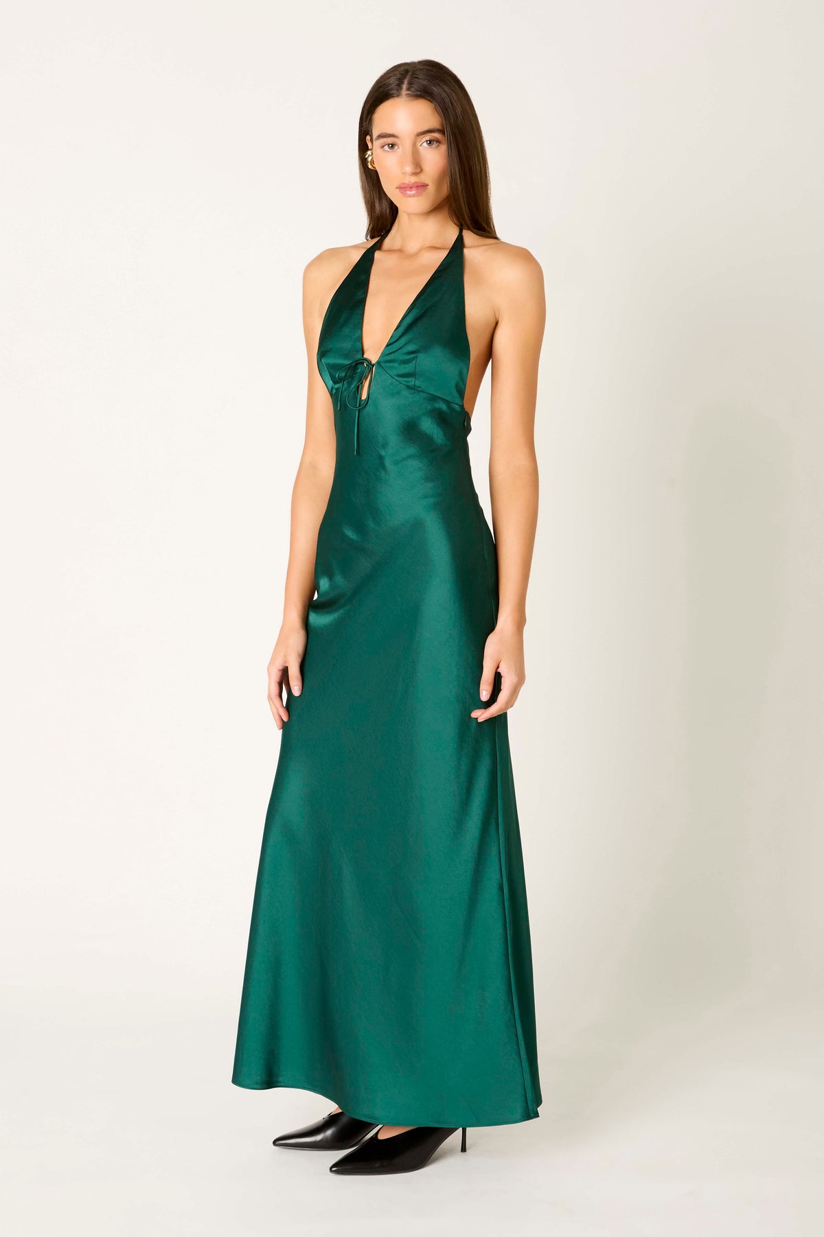Otis Dress in hunter side view